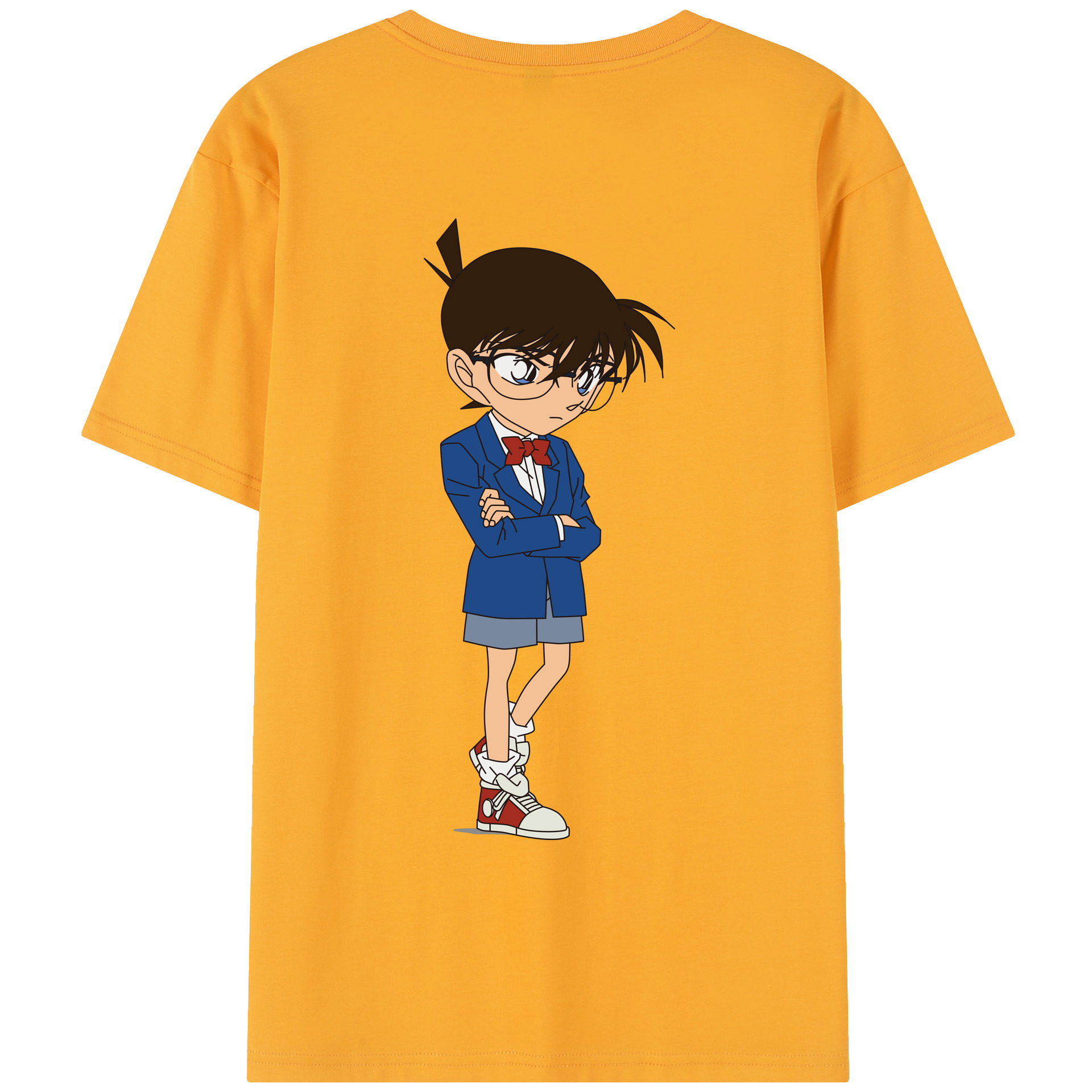 （画像用） 名探偵コナン 江戸川 コナン Detective Conan Conan Edogawa レディース半袖Tシャツ(バックプリント)