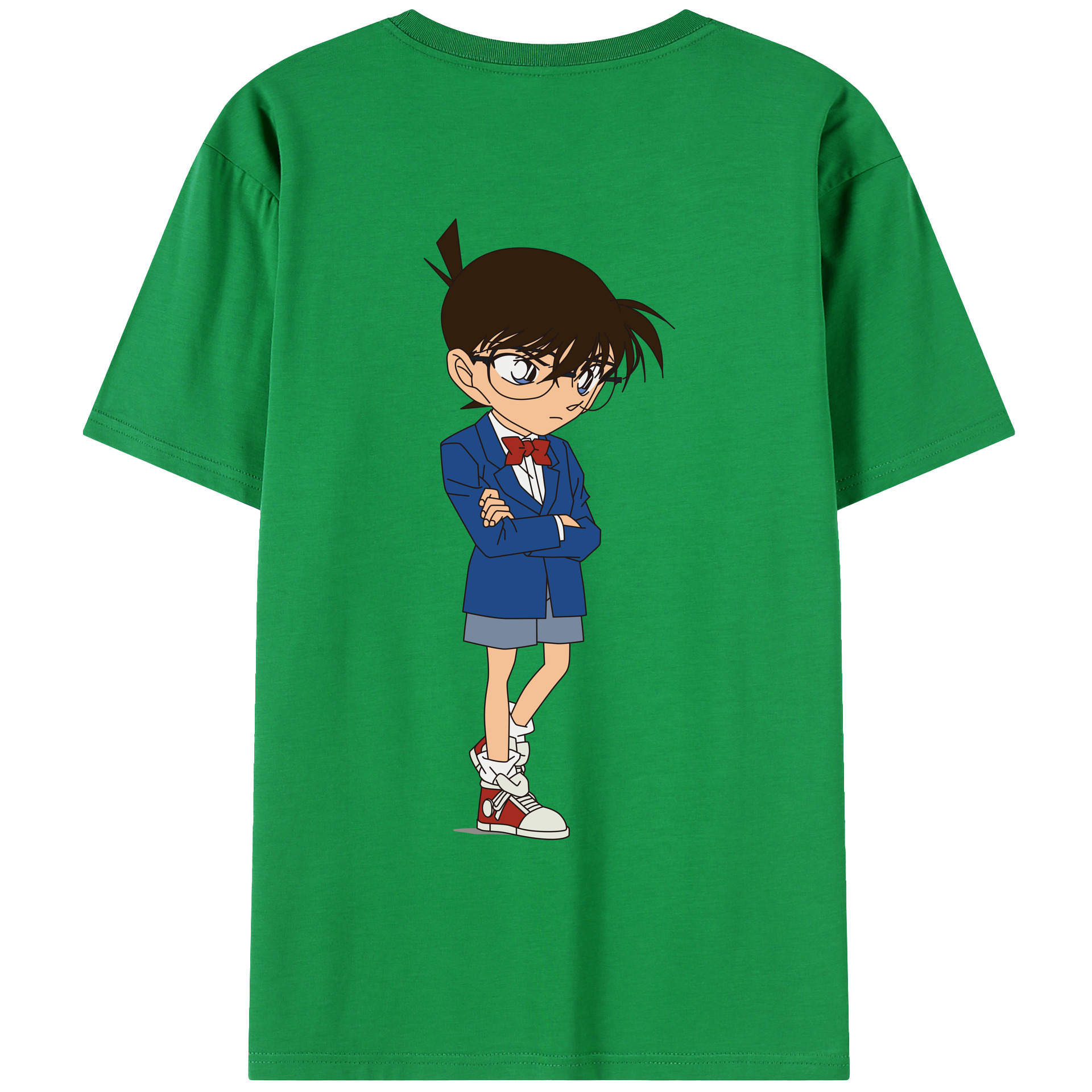 （画像用） 名探偵コナン 江戸川 コナン Detective Conan Conan Edogawa レディース半袖Tシャツ(バックプリント)