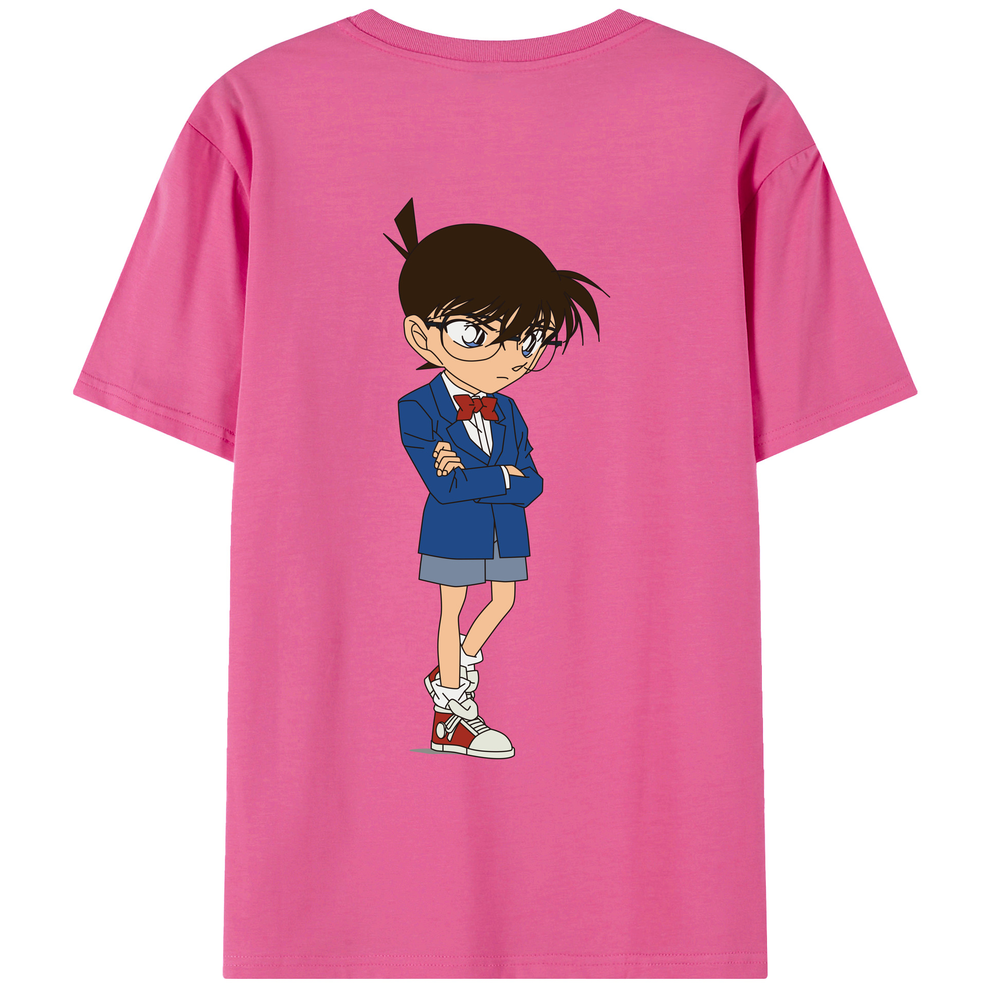 （画像用） 名探偵コナン 江戸川 コナン Detective Conan Conan Edogawa レディース半袖Tシャツ(バックプリント)