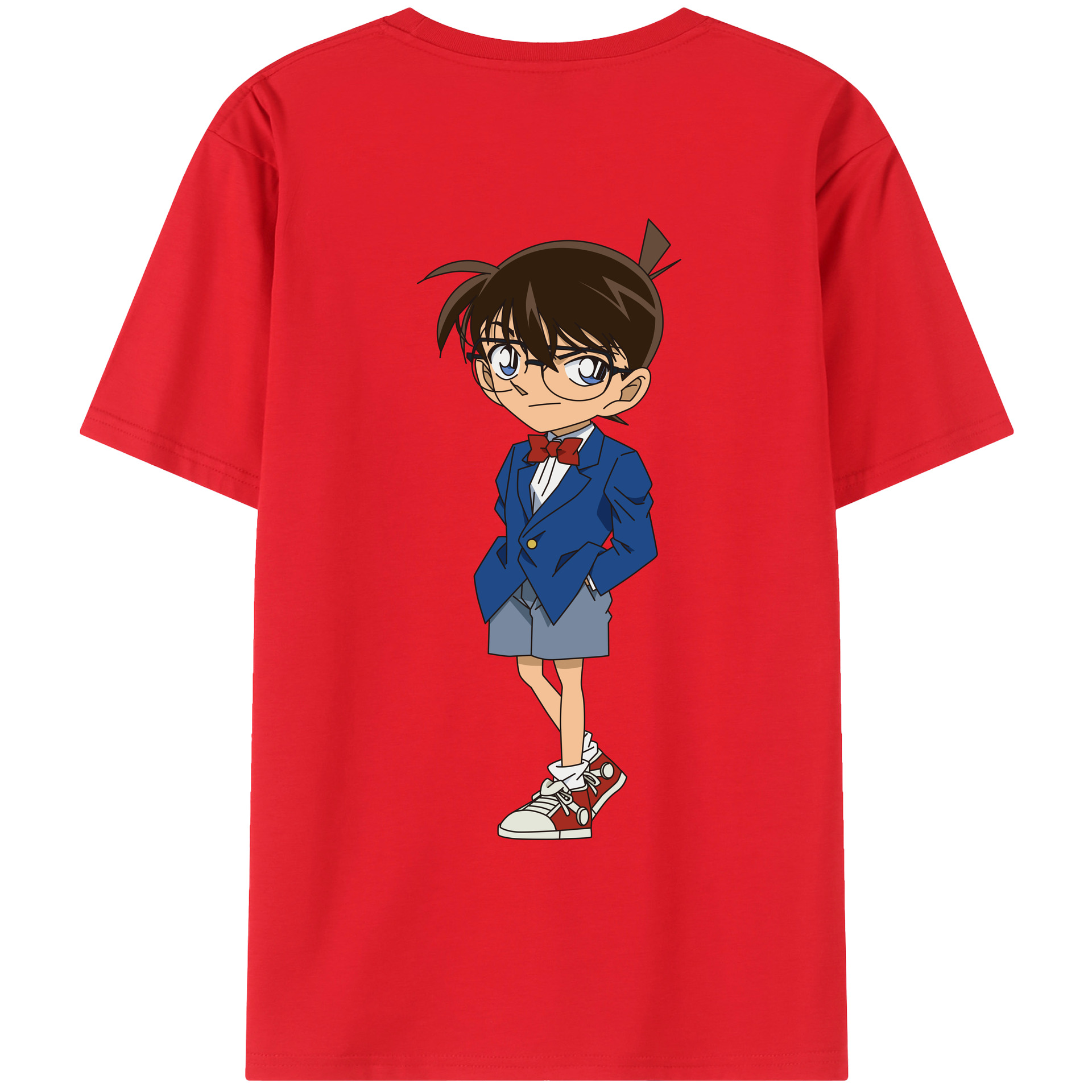 （画像用） 名探偵コナン 江戸川 コナン Detective Conan Conan Edogawa レディース半袖Tシャツ(バックプリント)