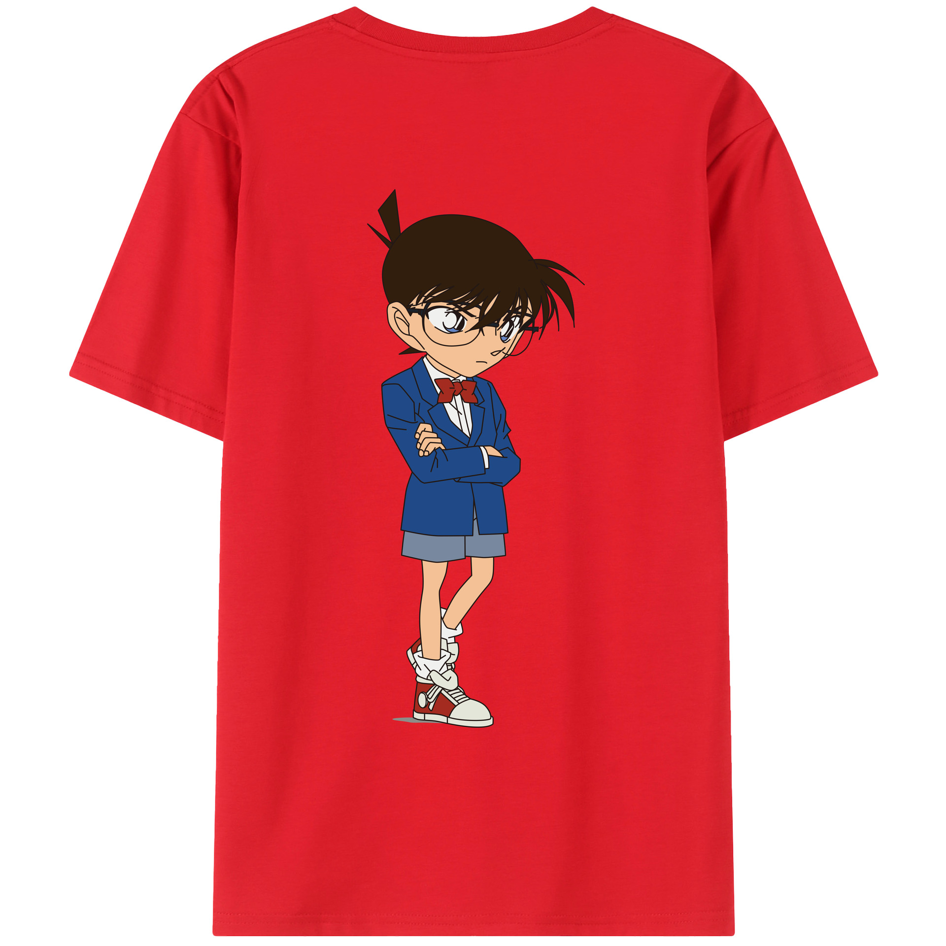 （画像用） 名探偵コナン 江戸川 コナン Detective Conan Conan Edogawa レディース半袖Tシャツ(バックプリント)