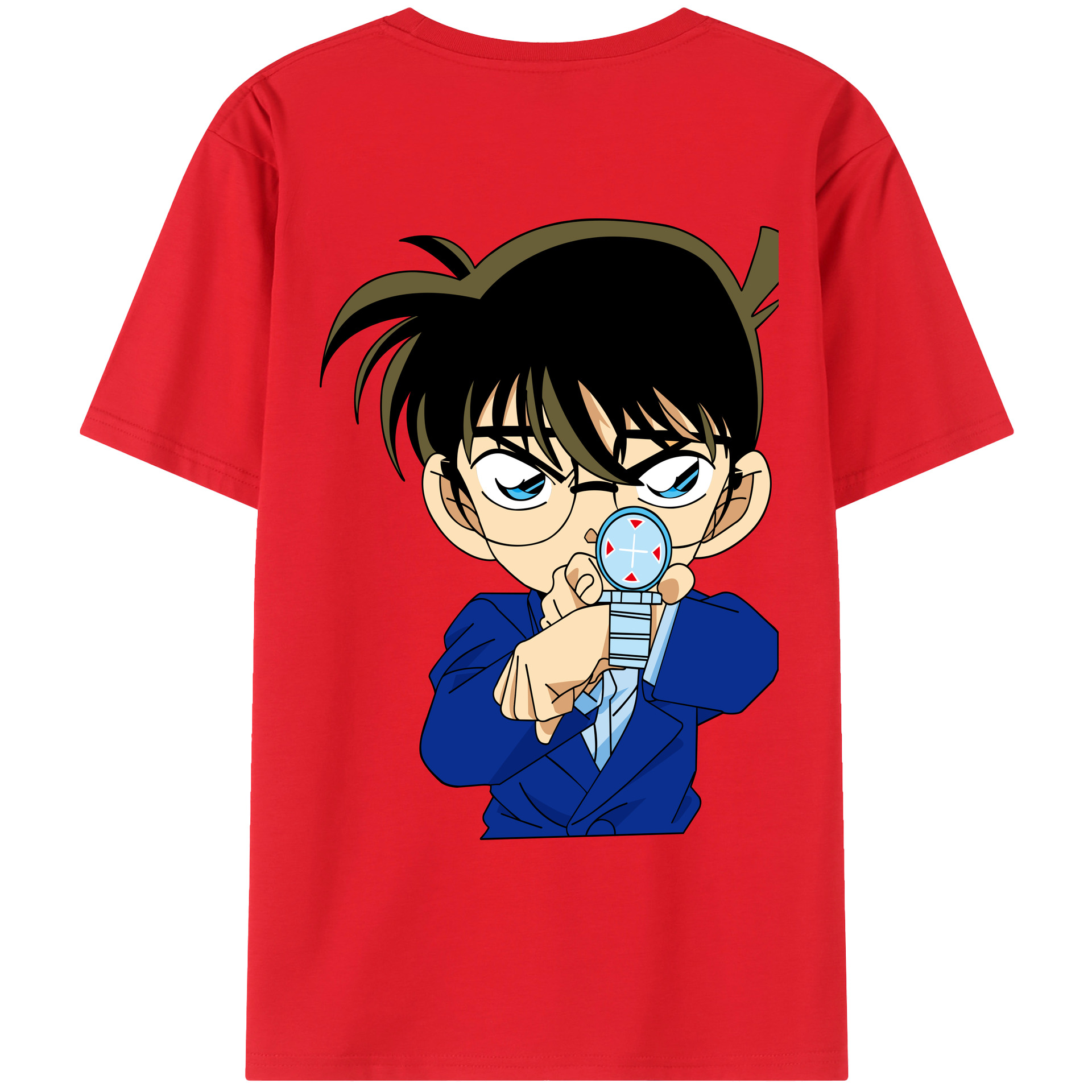 （画像用） 名探偵コナン 江戸川 コナン Detective Conan Conan Edogawa レディース半袖Tシャツ(バックプリント)