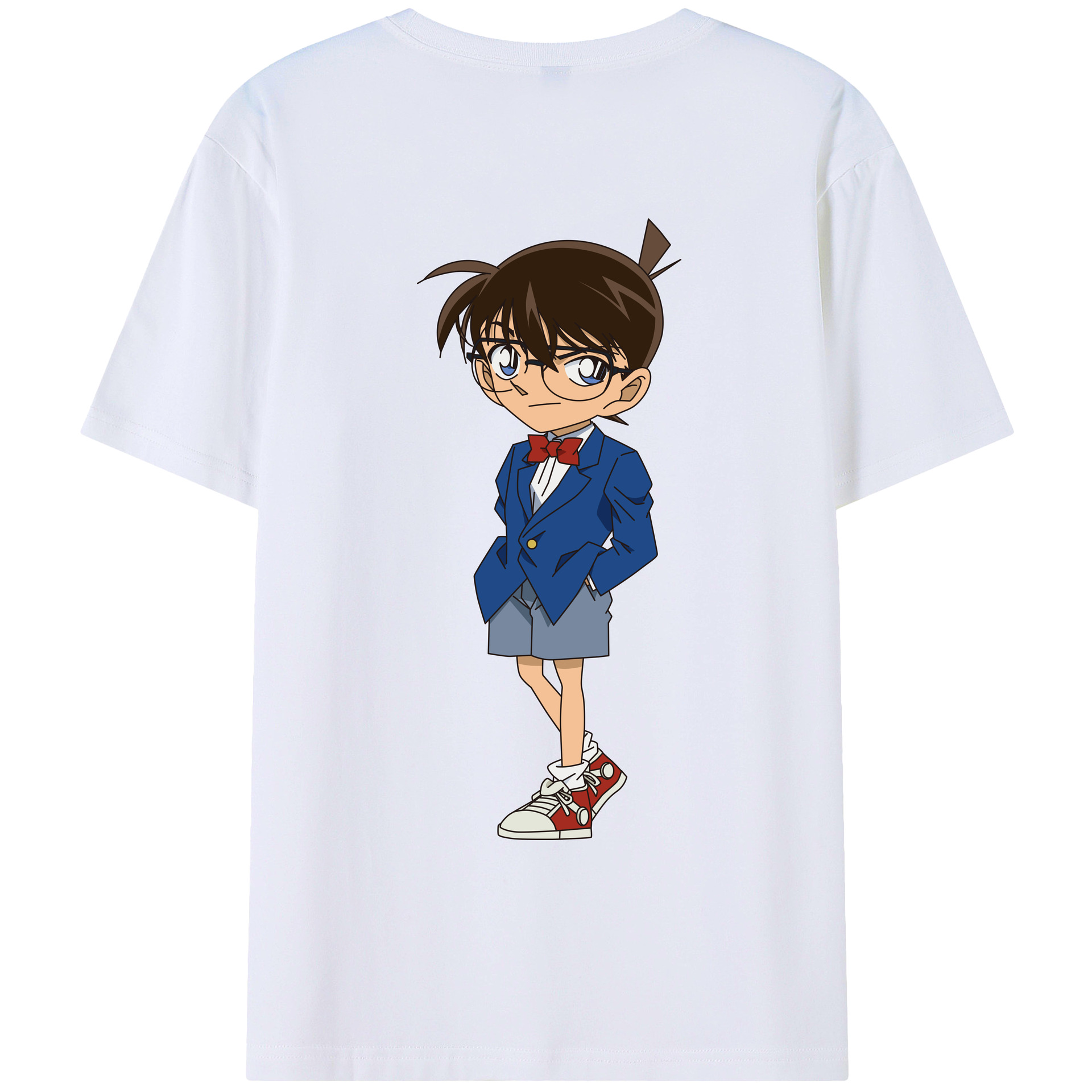 （画像用） 名探偵コナン 江戸川 コナン Detective Conan Conan Edogawa レディース半袖Tシャツ(バックプリント)