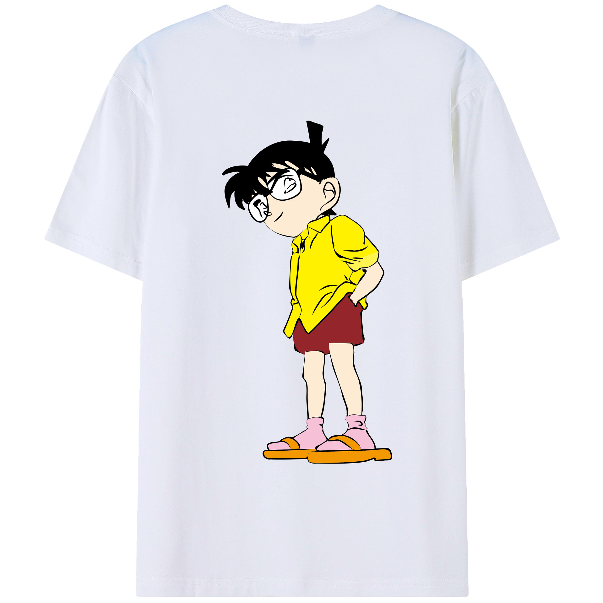 （画像用） 名探偵コナン 江戸川 コナン Detective Conan Conan Edogawa レディース半袖Tシャツ(バックプリント)