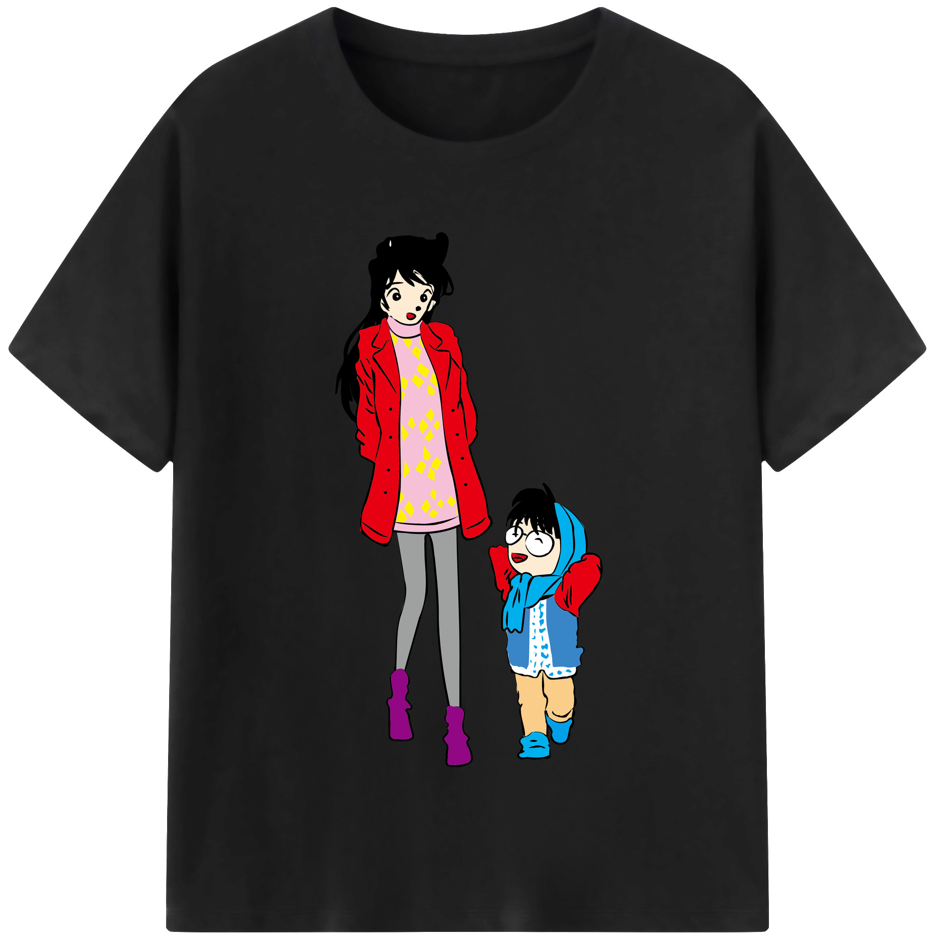 （画像用） 名探偵コナン 江戸川 コナン Detective Conan Conan Edogawa レディースカジュアルプリントTシャツ（綿100％）