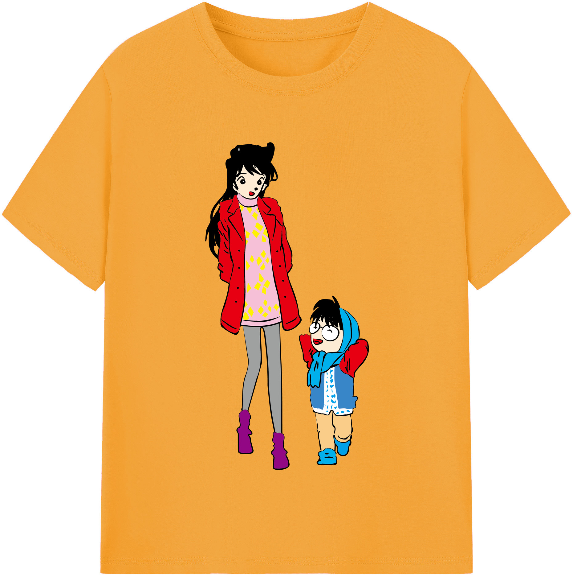 （画像用） 名探偵コナン 江戸川 コナン Detective Conan Conan Edogawa レディースカジュアルプリントTシャツ（綿100％）