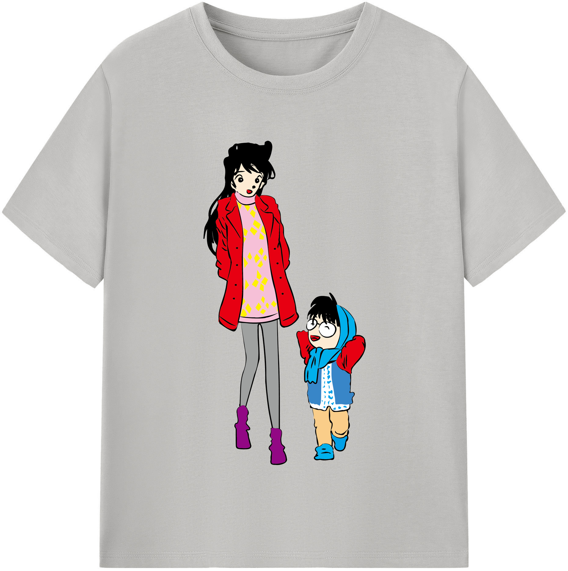 （画像用） 名探偵コナン 江戸川 コナン Detective Conan Conan Edogawa レディースカジュアルプリントTシャツ（綿100％）