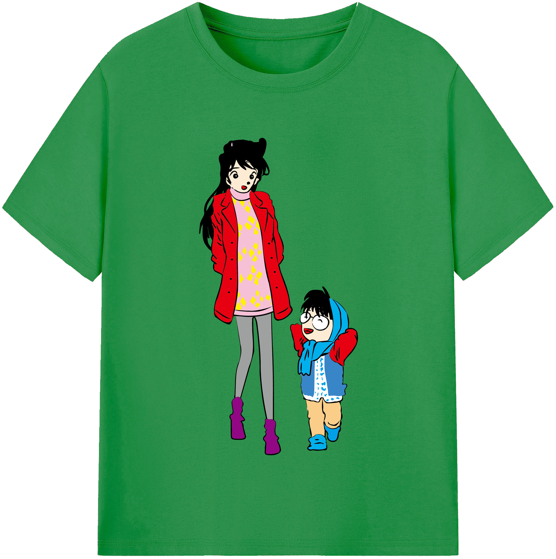 （画像用） 名探偵コナン 江戸川 コナン Detective Conan Conan Edogawa レディースカジュアルプリントTシャツ（綿100％）