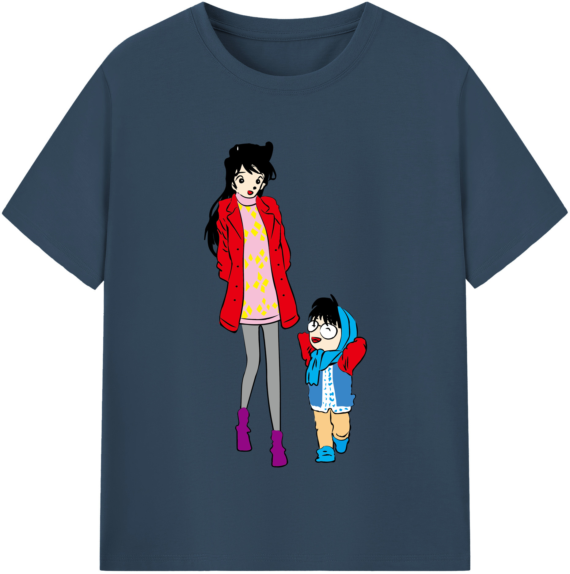 （画像用） 名探偵コナン 江戸川 コナン Detective Conan Conan Edogawa レディースカジュアルプリントTシャツ（綿100％）