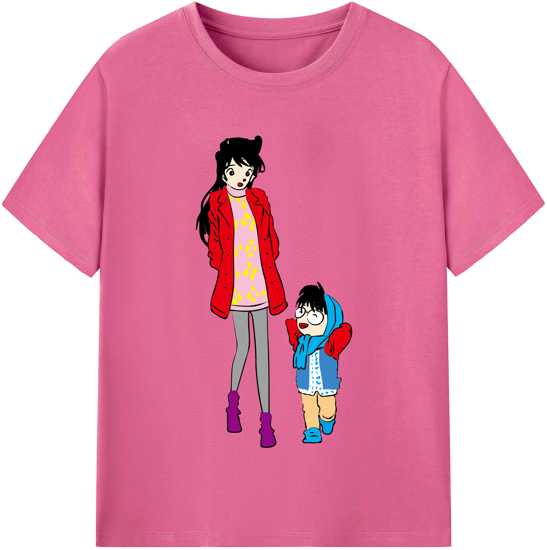 （画像用） 名探偵コナン 江戸川 コナン Detective Conan Conan Edogawa レディースカジュアルプリントTシャツ（綿100％）