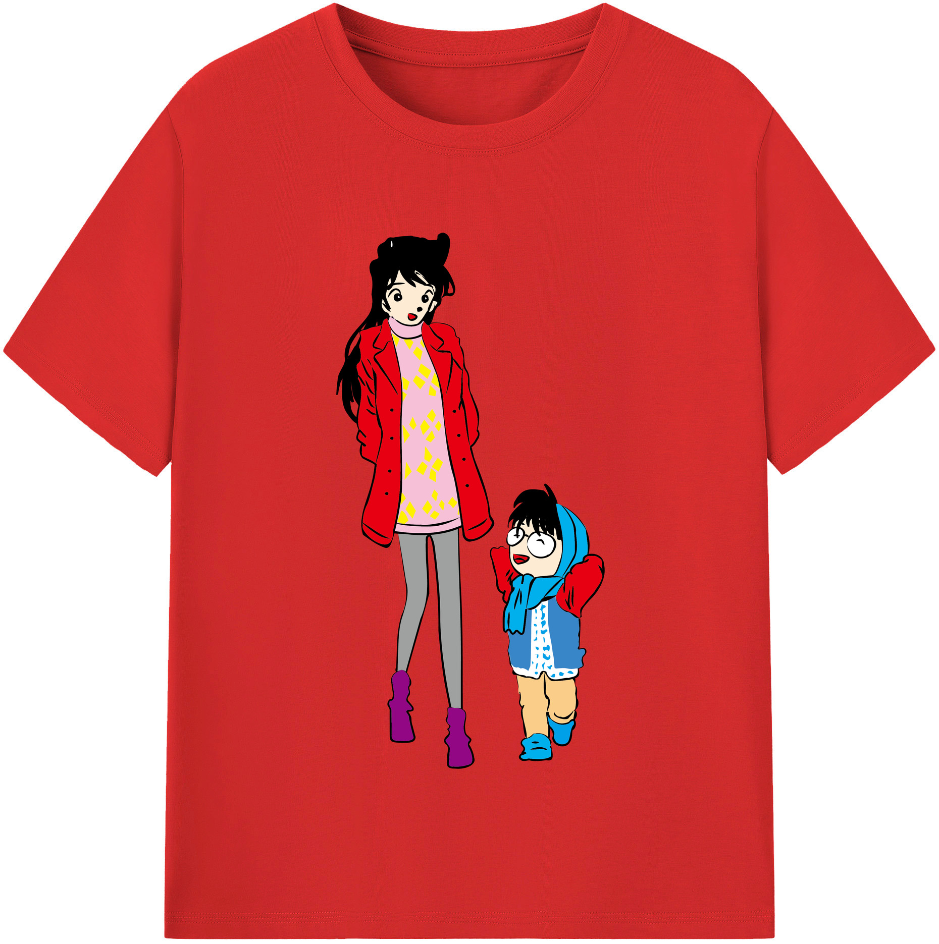 （画像用） 名探偵コナン 江戸川 コナン Detective Conan Conan Edogawa レディースカジュアルプリントTシャツ（綿100％）