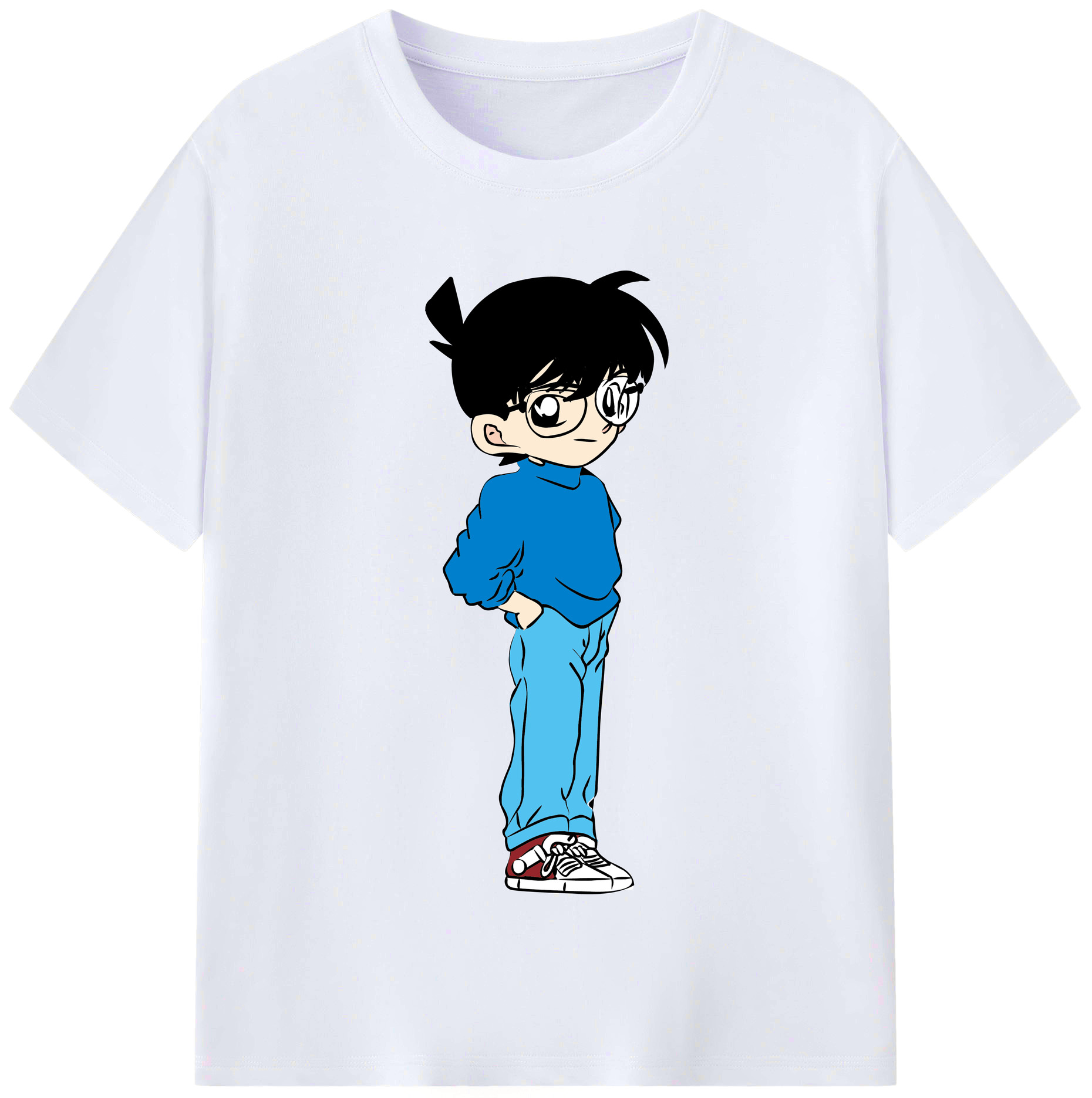 （画像用） 名探偵コナン 江戸川 コナン Detective Conan Conan Edogawa レディースカジュアルプリントTシャツ（綿100％）