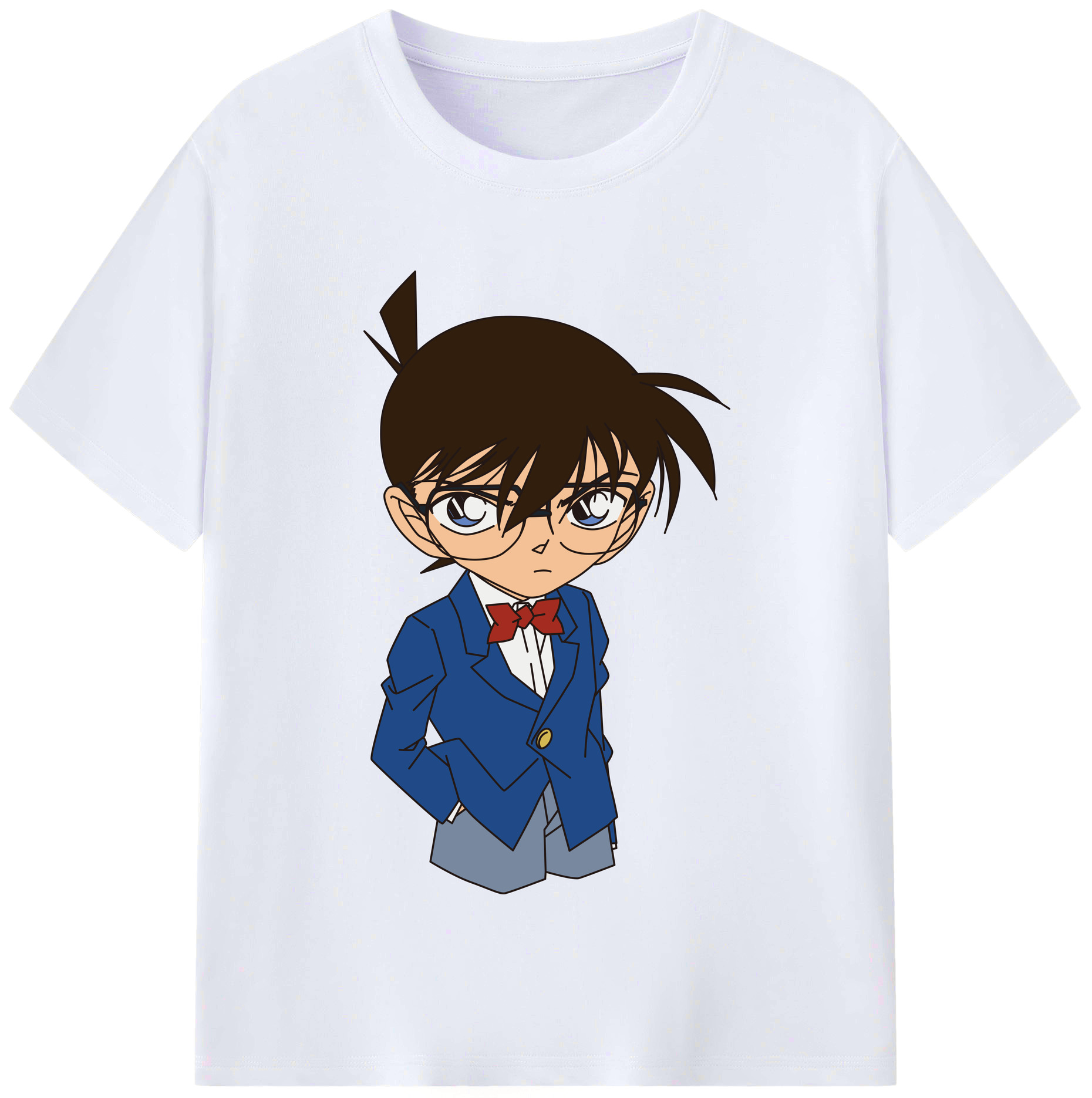 （画像用） 名探偵コナン 江戸川 コナン Detective Conan Conan Edogawa レディースカジュアルプリントTシャツ（綿100％）