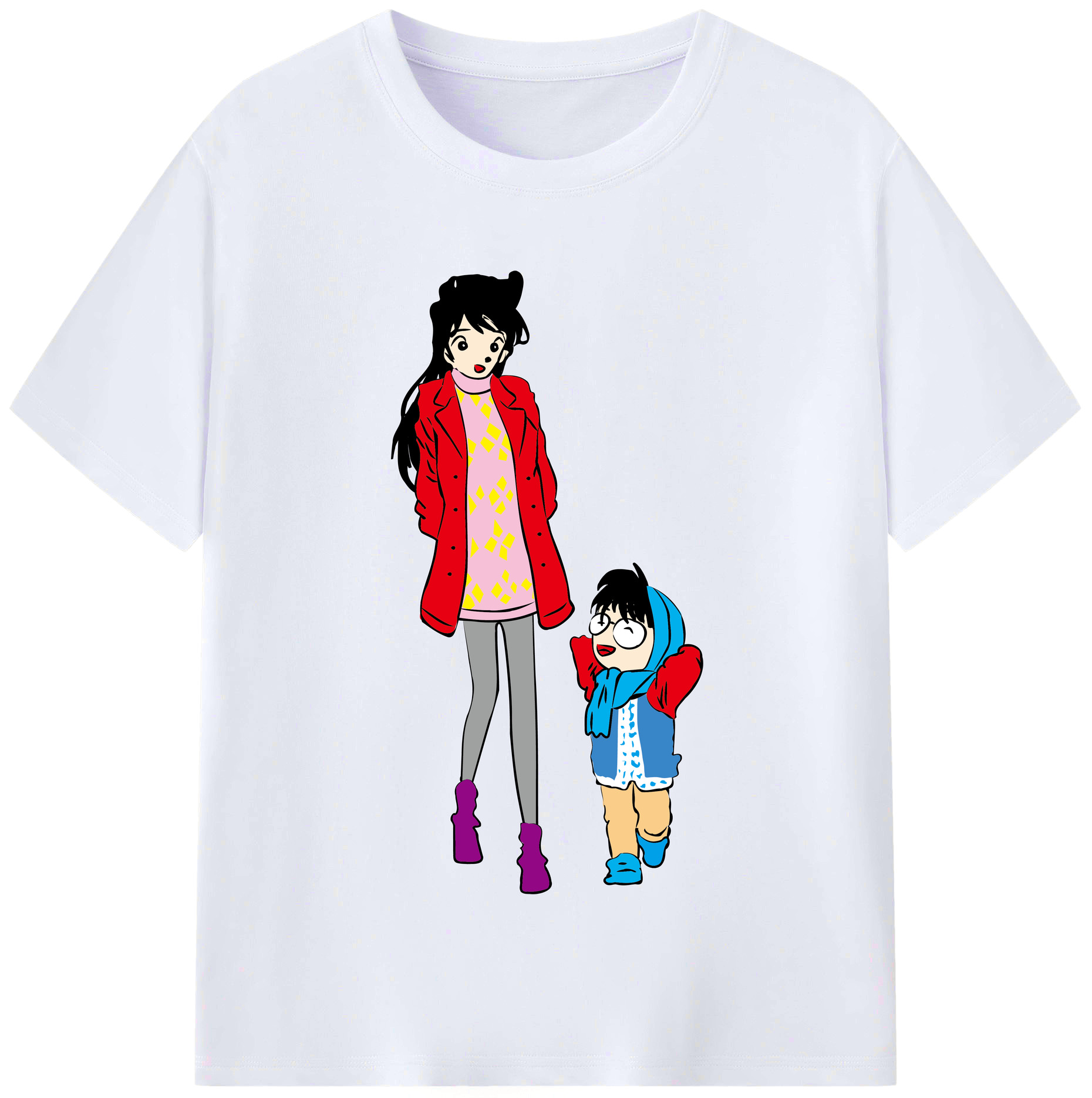 （画像用） 名探偵コナン 江戸川 コナン Detective Conan Conan Edogawa レディースカジュアルプリントTシャツ（綿100％）