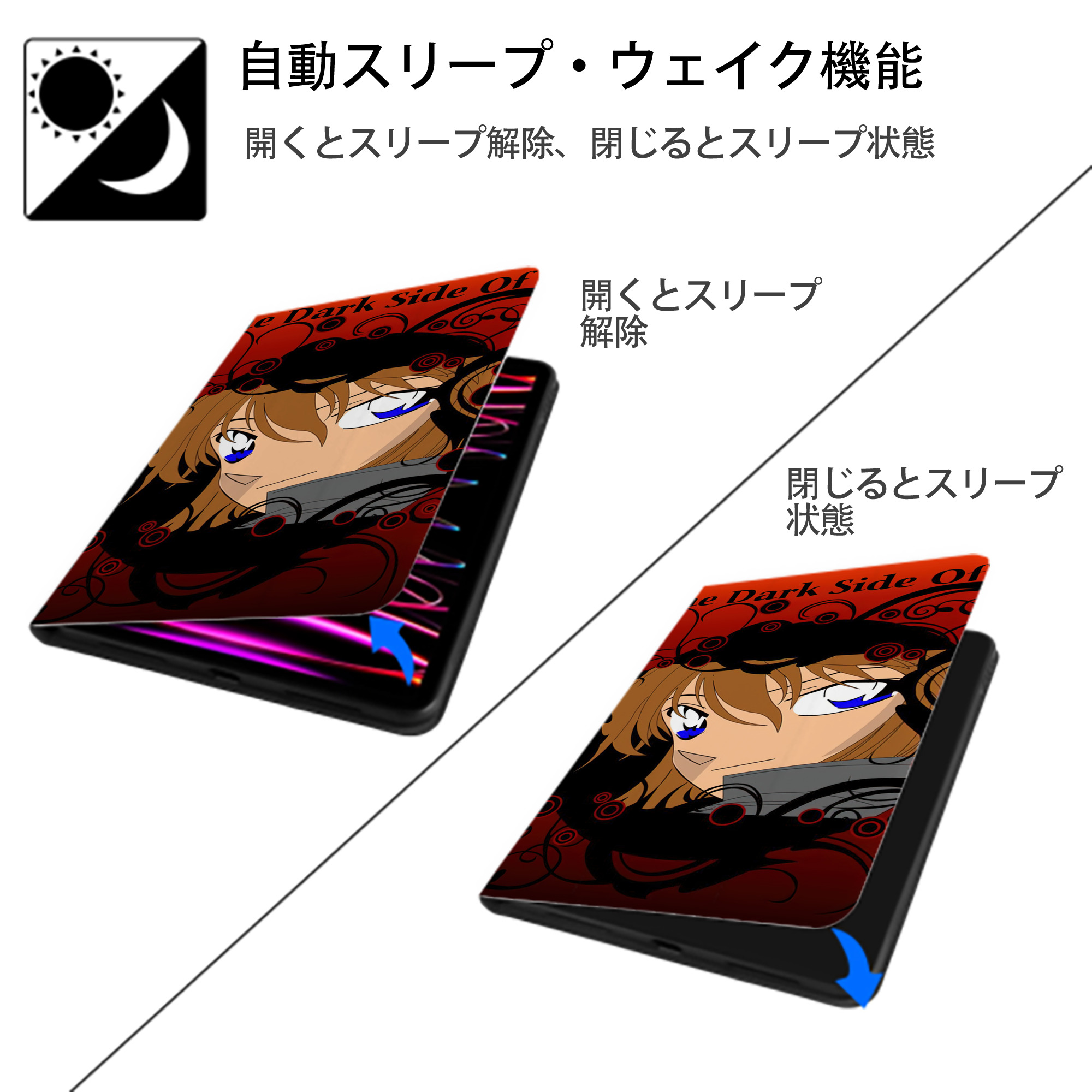 名探偵コナン Detective Conan IPad ケース ブック型 PUレザー TPU 耐衝撃 軽量 薄型 ペン収納なし 全面保護 IPad 各モデル対応