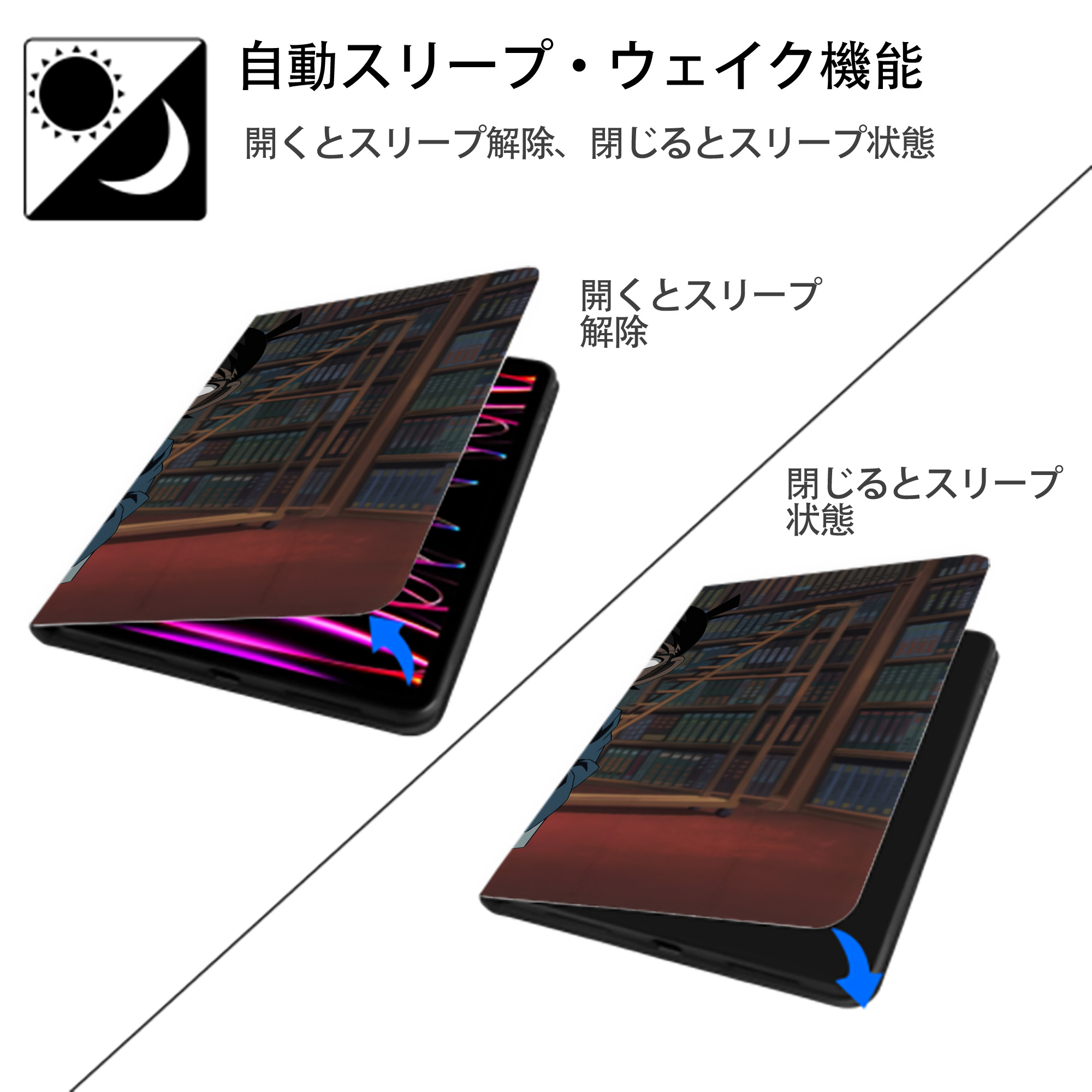 名探偵コナン Detective Conan IPad ケース ブック型 PUレザー TPU 耐衝撃 軽量 薄型 ペン収納なし 全面保護 IPad 各モデル対応