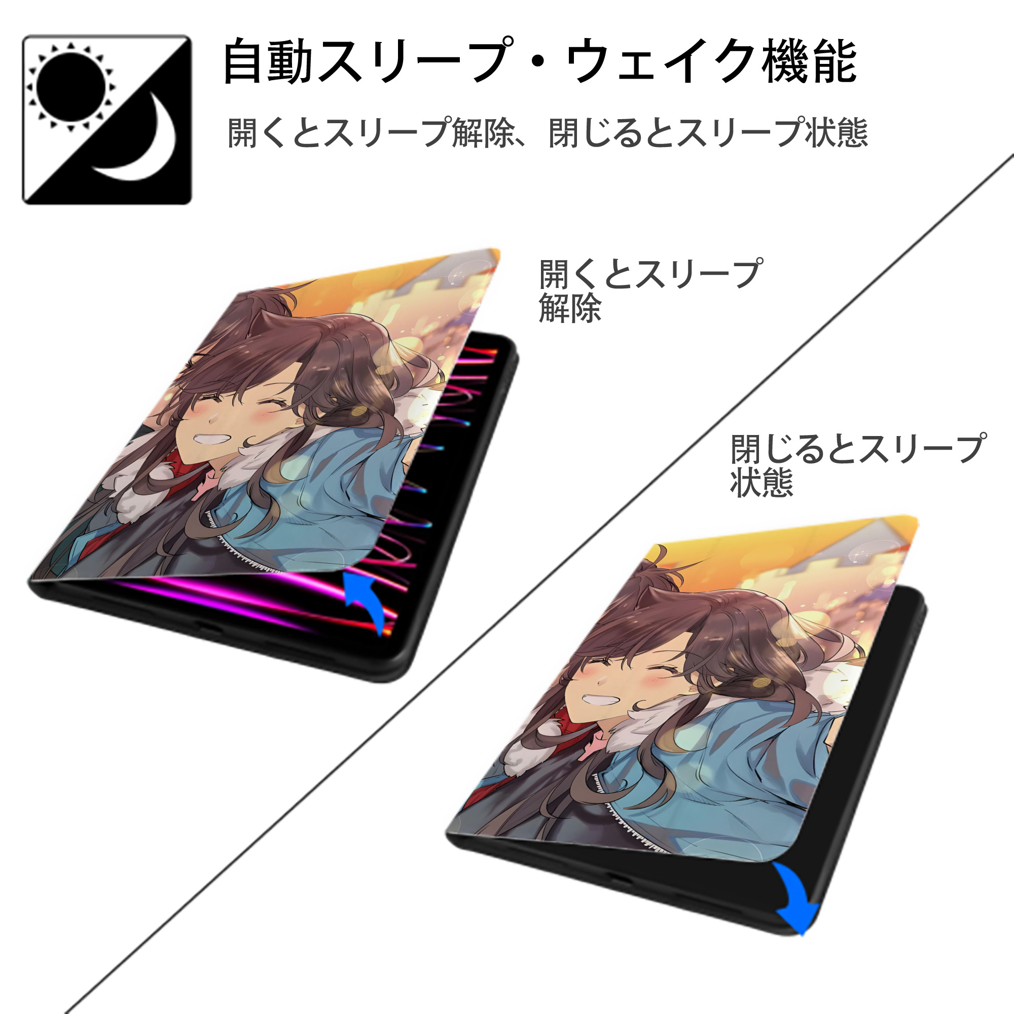 名探偵コナン Detective Conan IPadケース ペンホルダー付き ブックスタイルデザイン