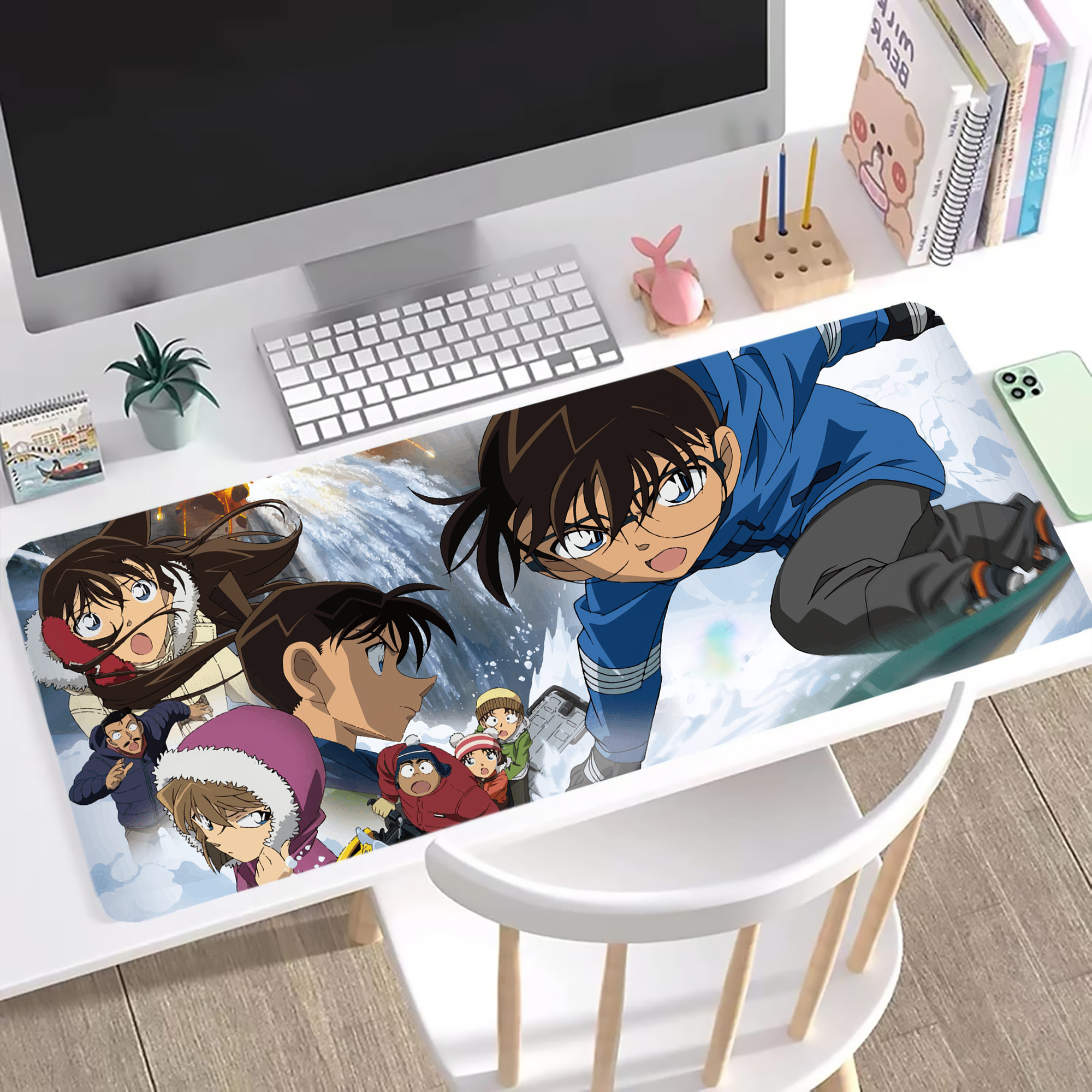 （画像用） 名探偵コナン Detective Conan ステッチ加工 大判デスクマット／滑り止めマウスパッド