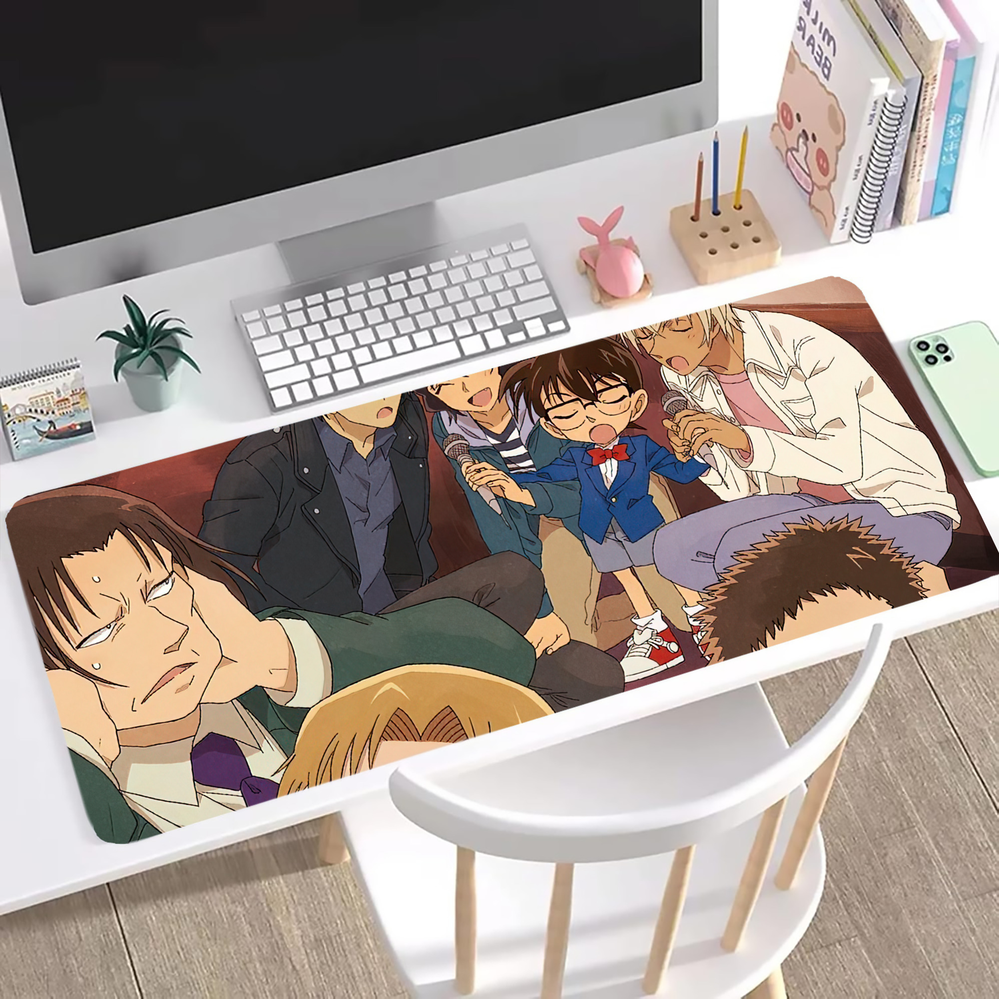 （画像用） 名探偵コナン Detective Conan ステッチ加工 大判デスクマット／滑り止めマウスパッド