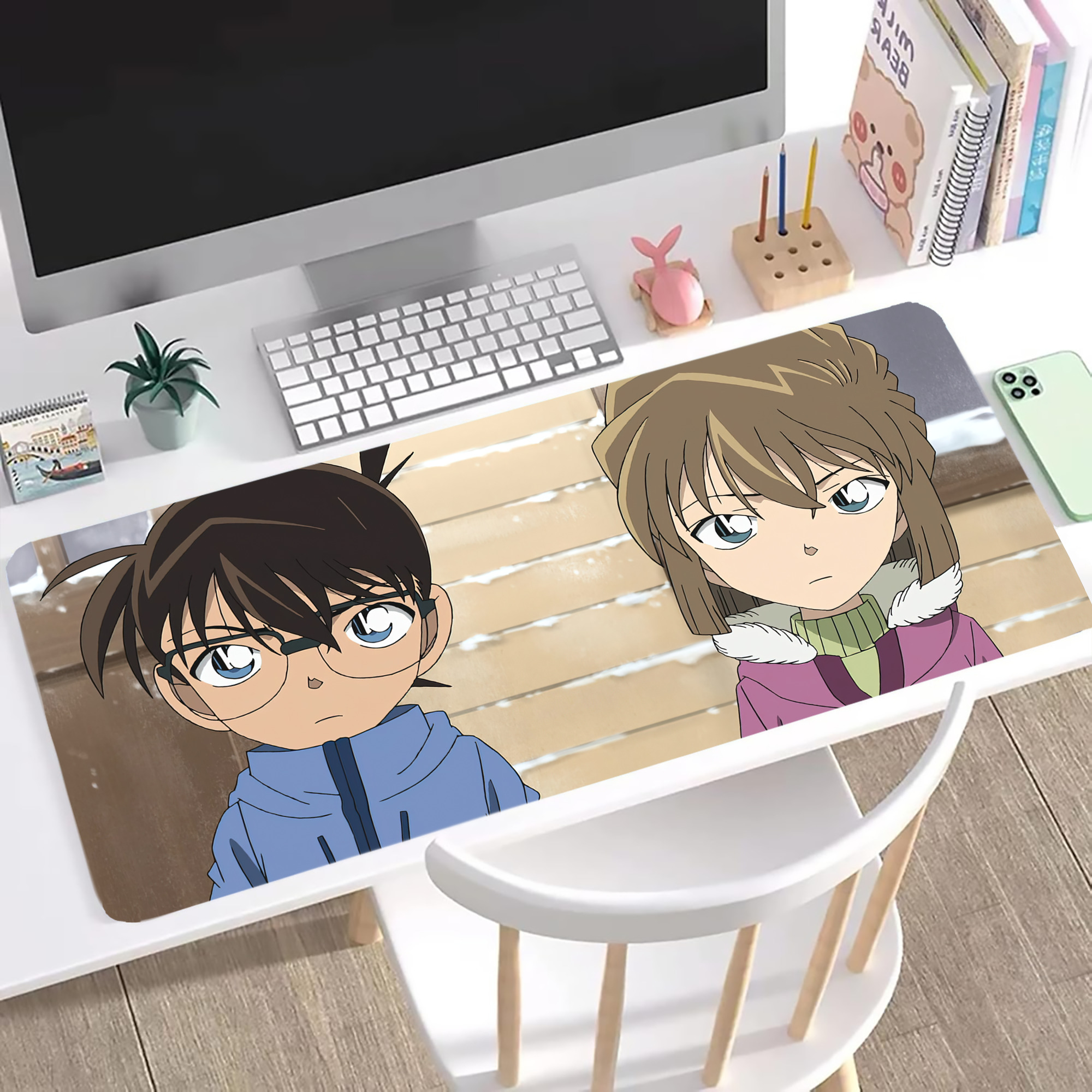 （画像用） 名探偵コナン Detective Conan ステッチ加工 大判デスクマット／滑り止めマウスパッド