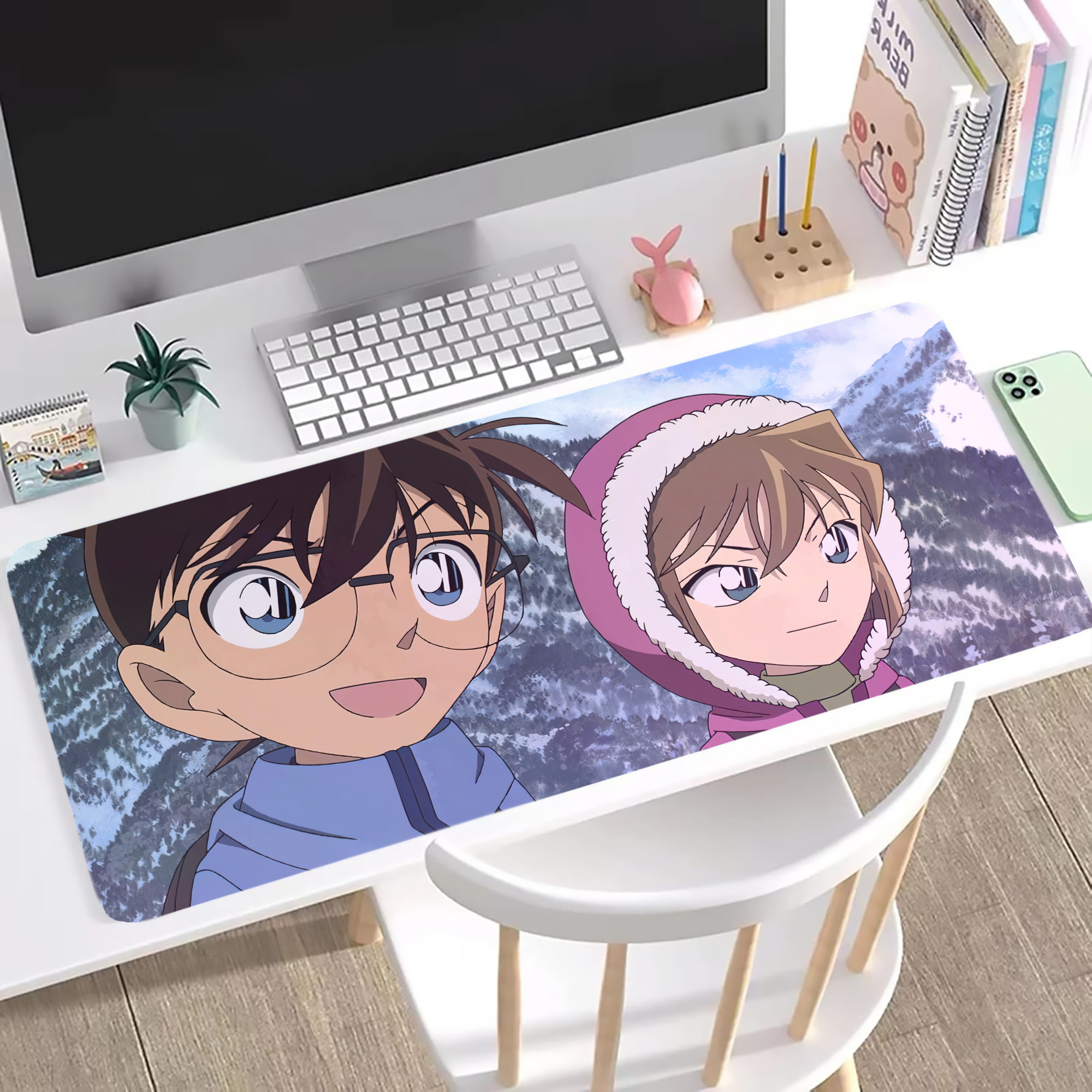（画像用） 名探偵コナン Detective Conan ステッチ加工 大判デスクマット／滑り止めマウスパッド