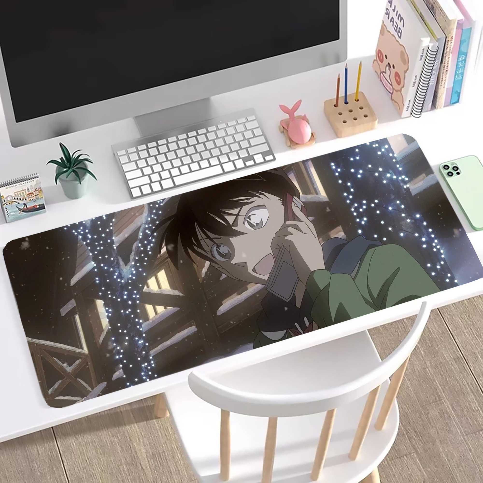 （画像用） 名探偵コナン Detective Conan ステッチ加工 大判デスクマット／滑り止めマウスパッド