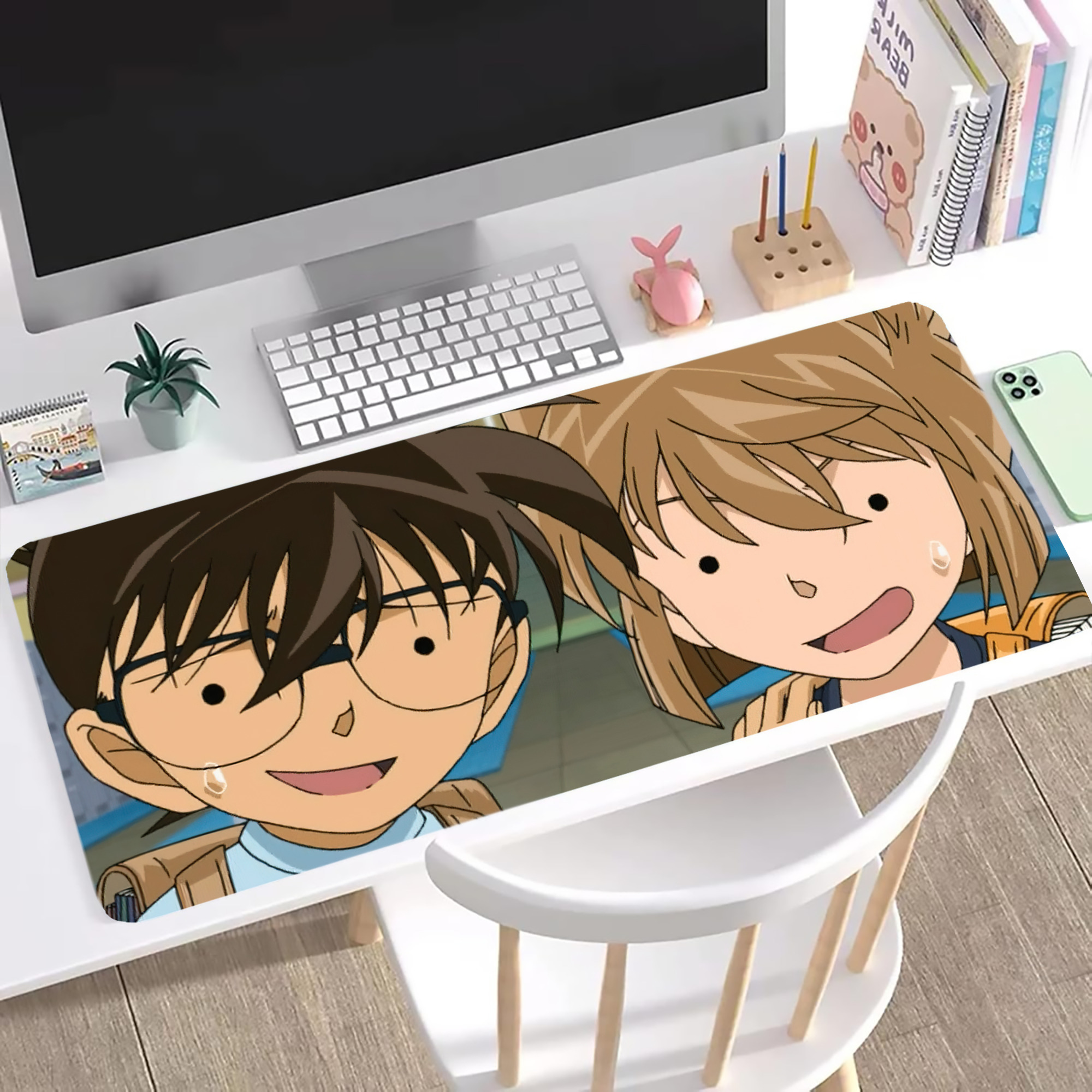 （画像用） 名探偵コナン Detective Conan ステッチ加工 大判デスクマット／滑り止めマウスパッド