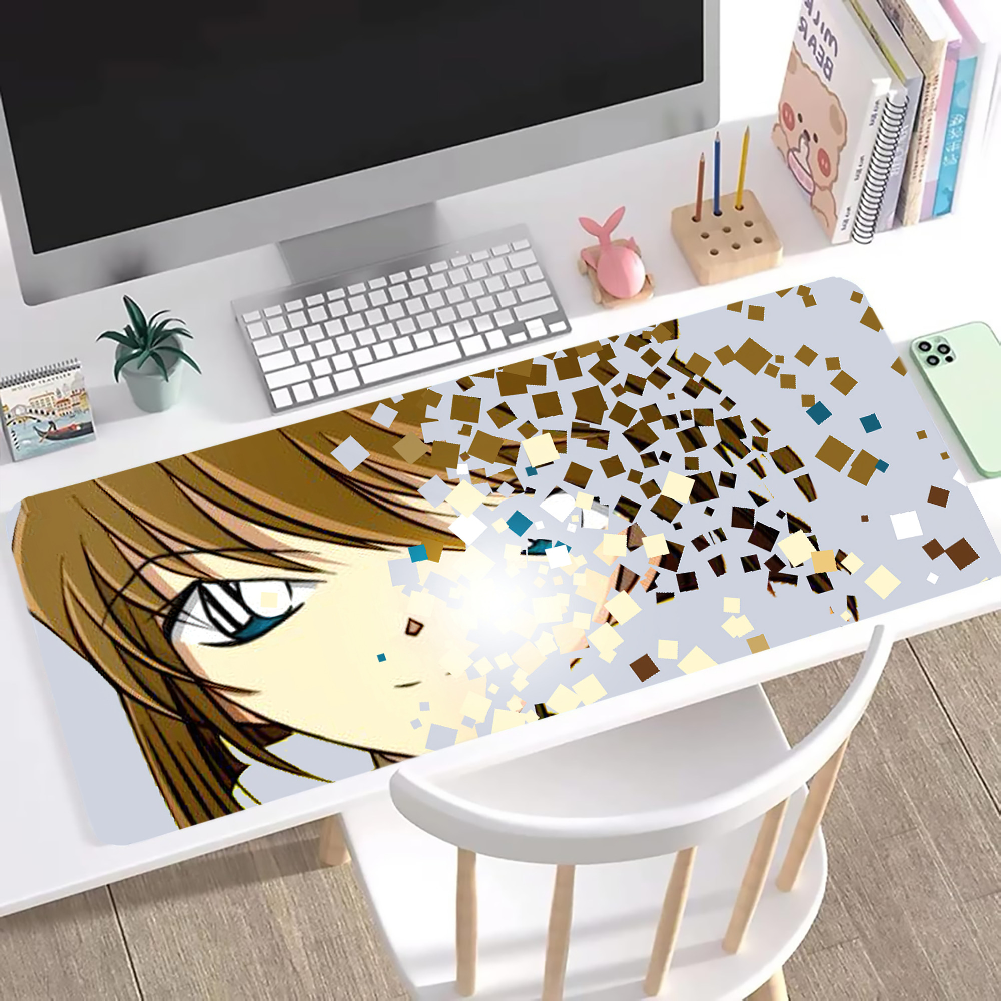 （画像用） 名探偵コナン Detective Conan ステッチ加工 大判デスクマット／滑り止めマウスパッド