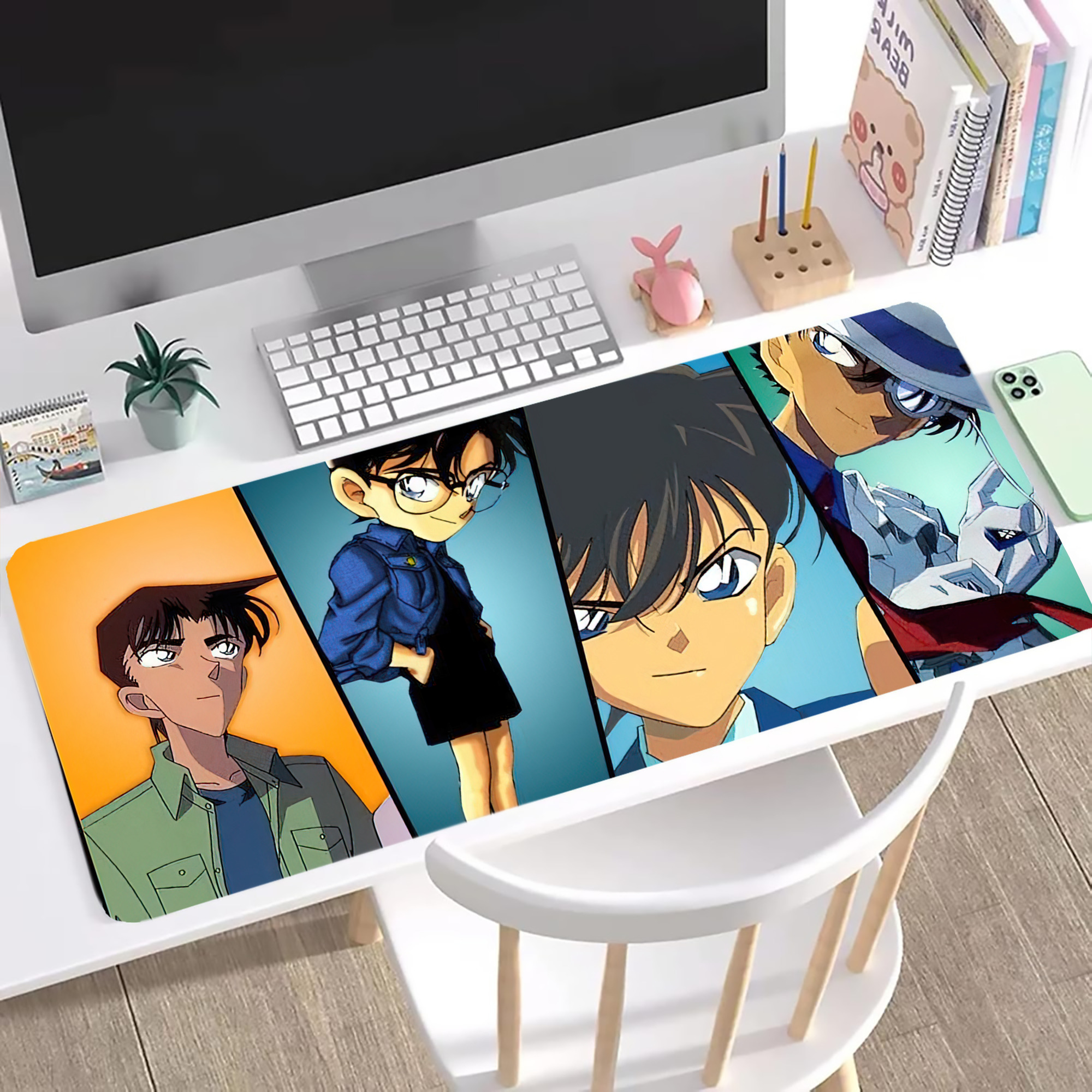 （画像用） 名探偵コナン Detective Conan ステッチ加工 大判デスクマット／滑り止めマウスパッド