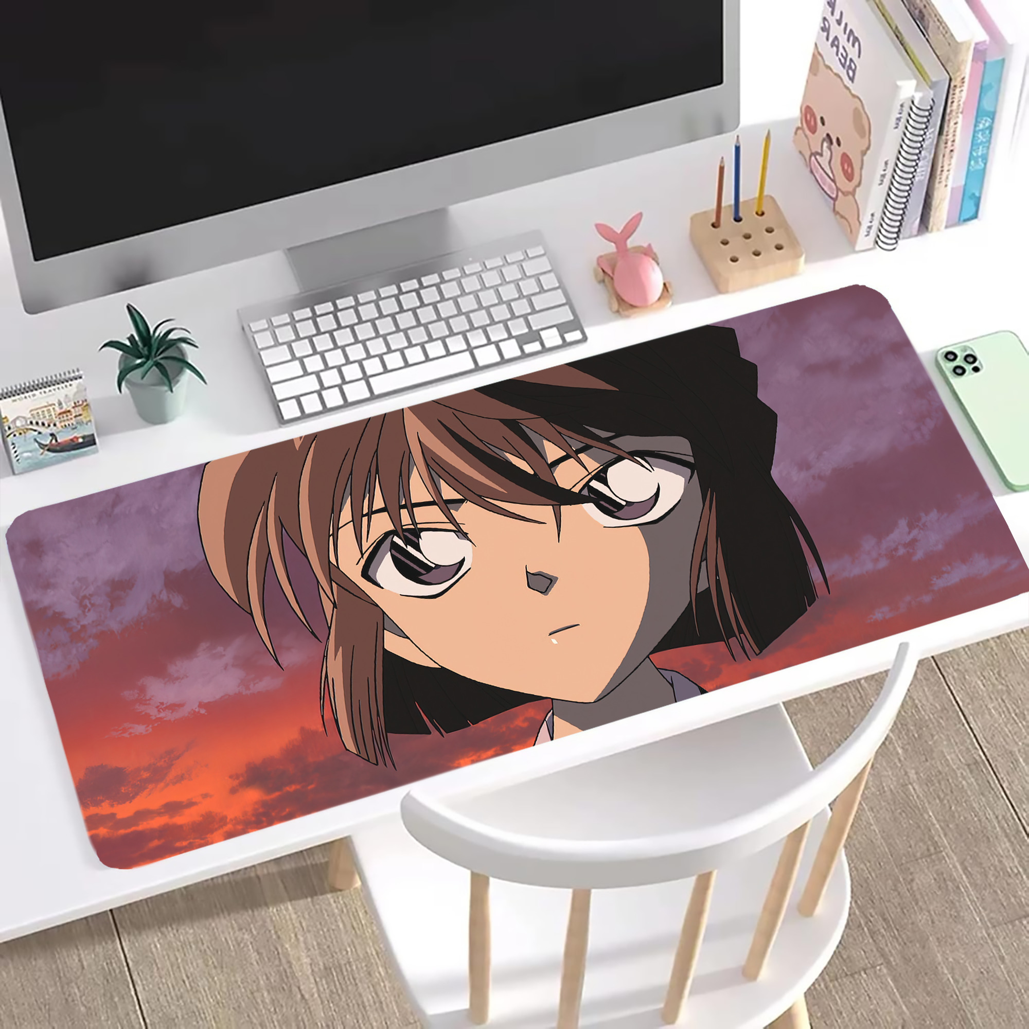 （画像用） 名探偵コナン Detective Conan ステッチ加工 大判デスクマット／滑り止めマウスパッド