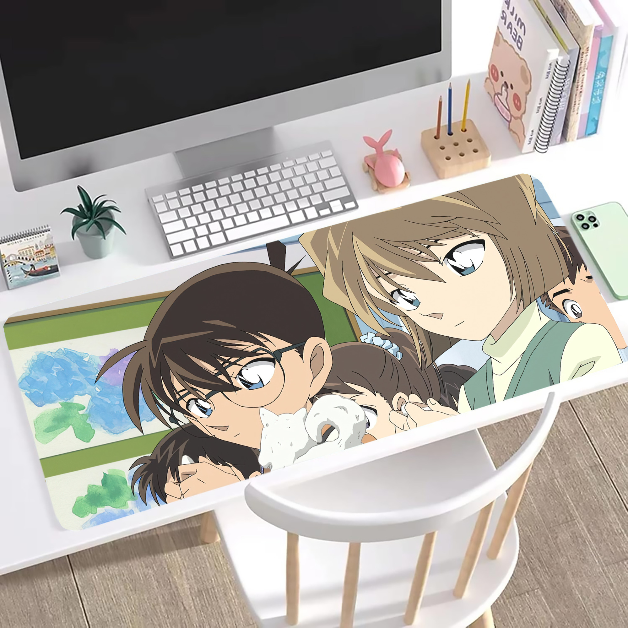 （画像用） 名探偵コナン Detective Conan ステッチ加工 大判デスクマット／滑り止めマウスパッド