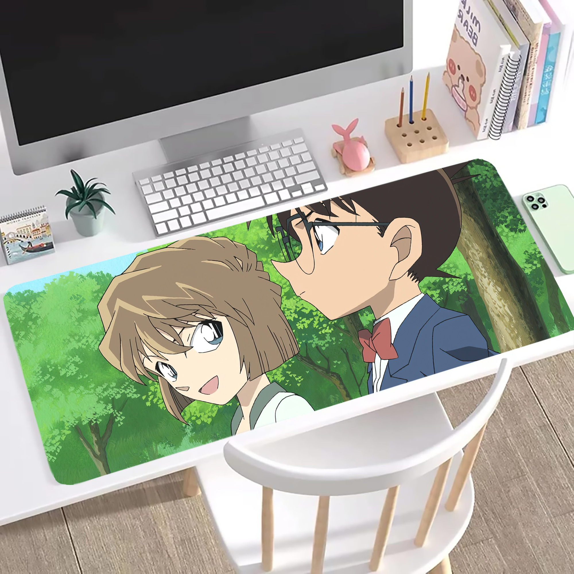 （画像用） 名探偵コナン Detective Conan ステッチ加工 大判デスクマット／滑り止めマウスパッド