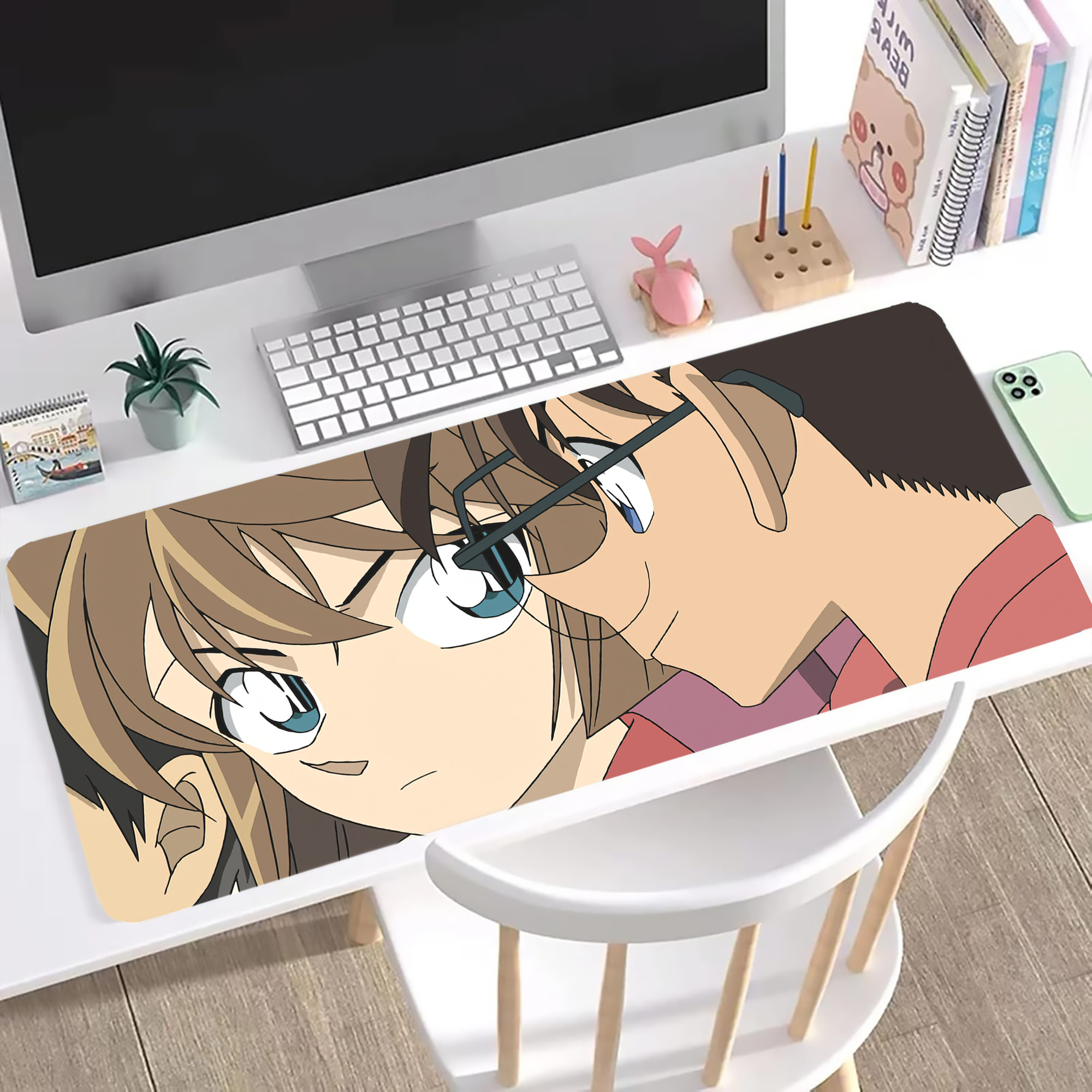 （画像用） 名探偵コナン Detective Conan ステッチ加工 大判デスクマット／滑り止めマウスパッド