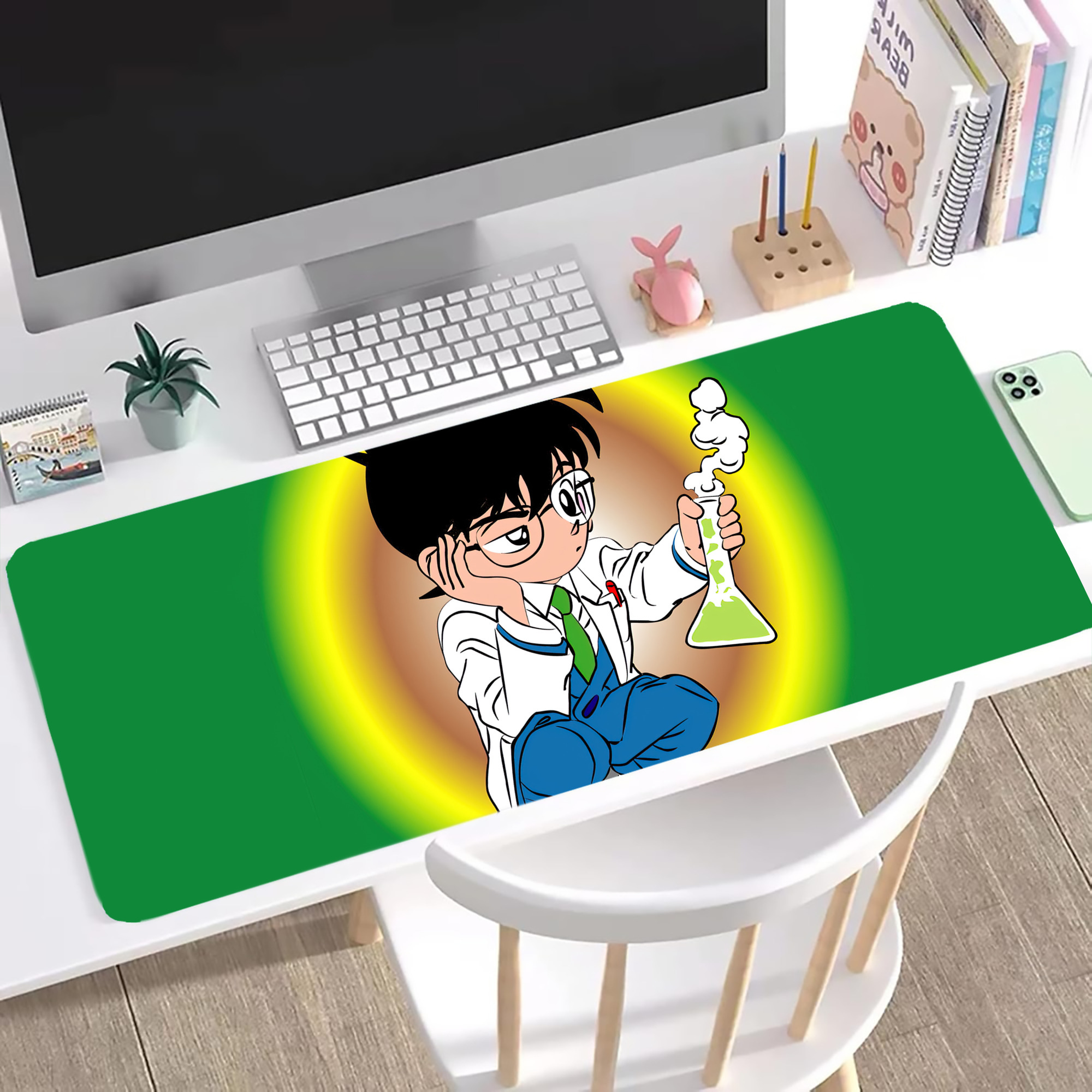 （画像用） 名探偵コナン Detective Conan ステッチ加工 大判デスクマット／滑り止めマウスパッド