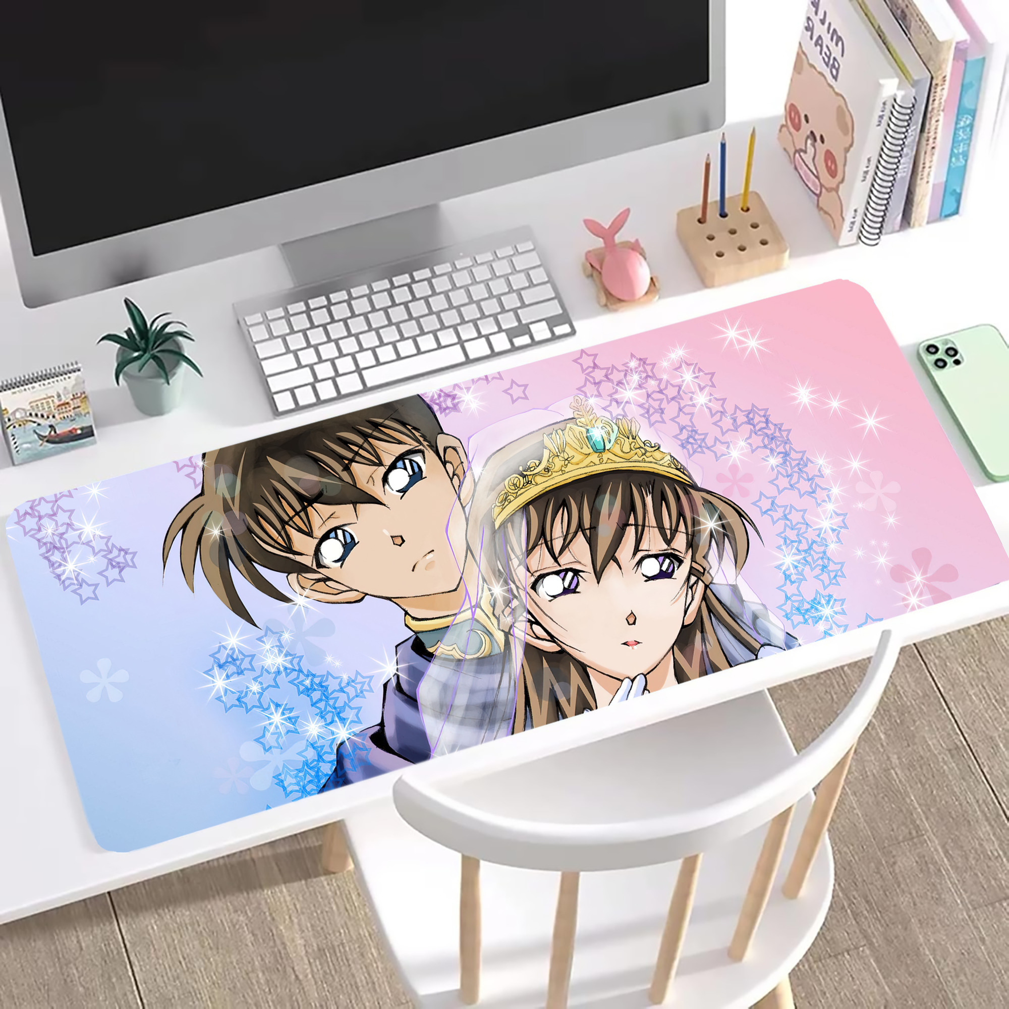 （画像用） 名探偵コナン Detective Conan ステッチ加工 大判デスクマット／滑り止めマウスパッド