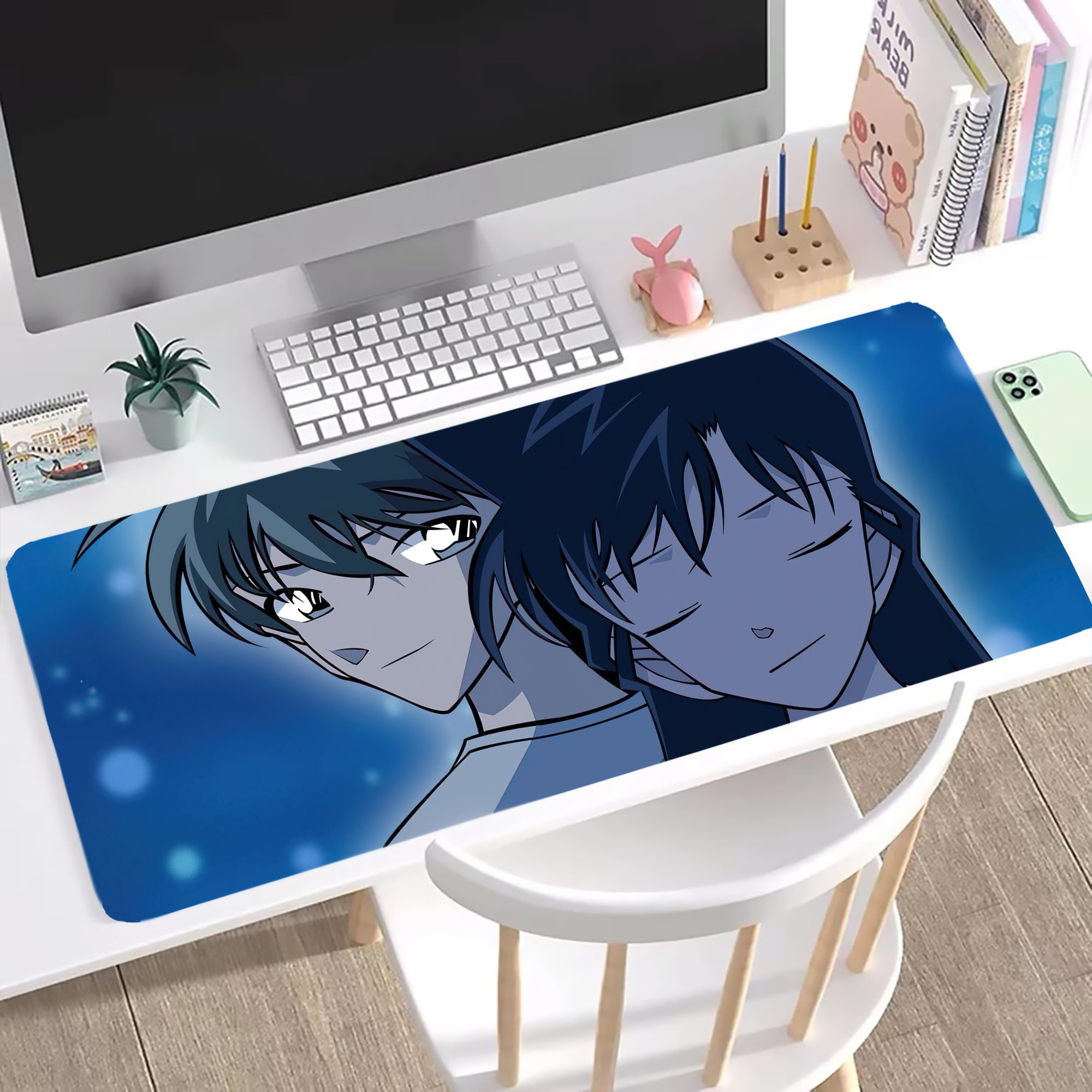 （画像用） 名探偵コナン Detective Conan ステッチ加工 大判デスクマット／滑り止めマウスパッド
