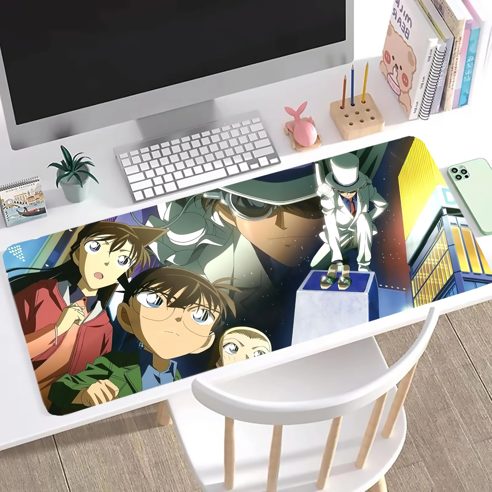 （画像用） 名探偵コナン Detective Conan ステッチ加工 大判デスクマット／滑り止めマウスパッド