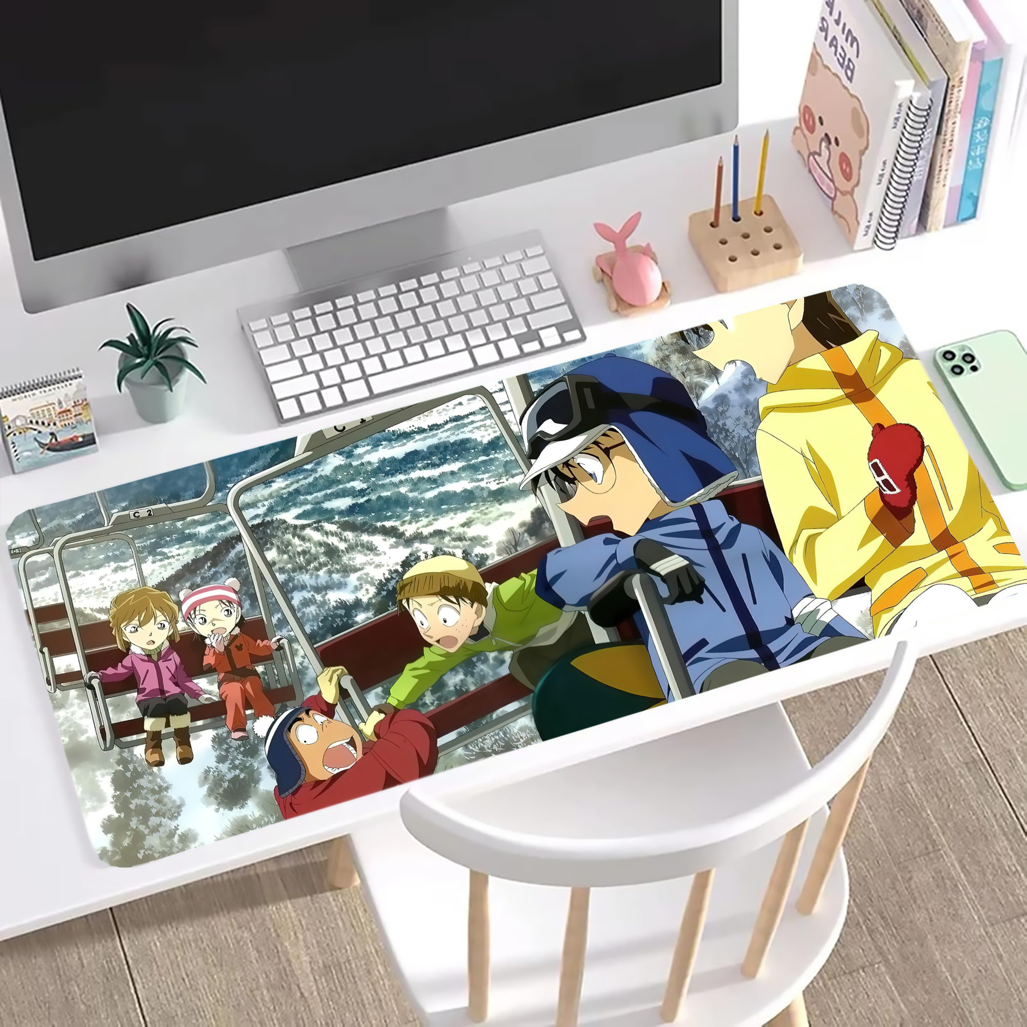 （画像用） 名探偵コナン Detective Conan ステッチ加工 大判デスクマット／滑り止めマウスパッド