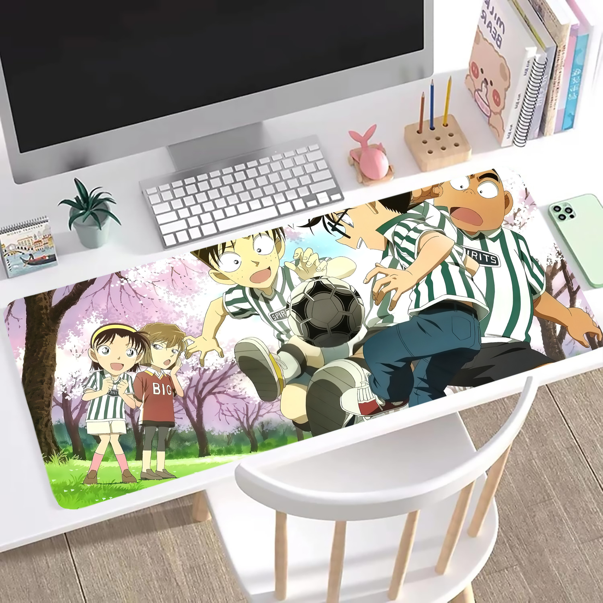（画像用） 名探偵コナン Detective Conan ステッチ加工 大判デスクマット／滑り止めマウスパッド
