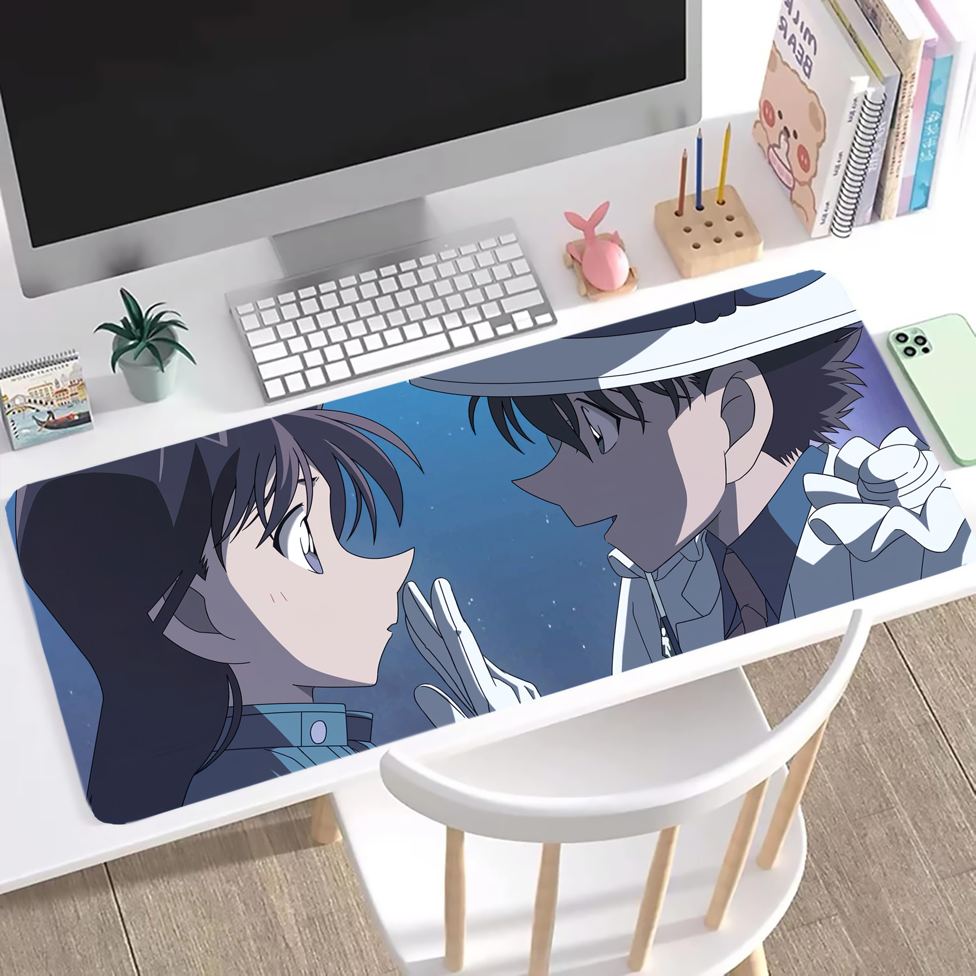 （画像用） 名探偵コナン Detective Conan ステッチ加工 大判デスクマット／滑り止めマウスパッド