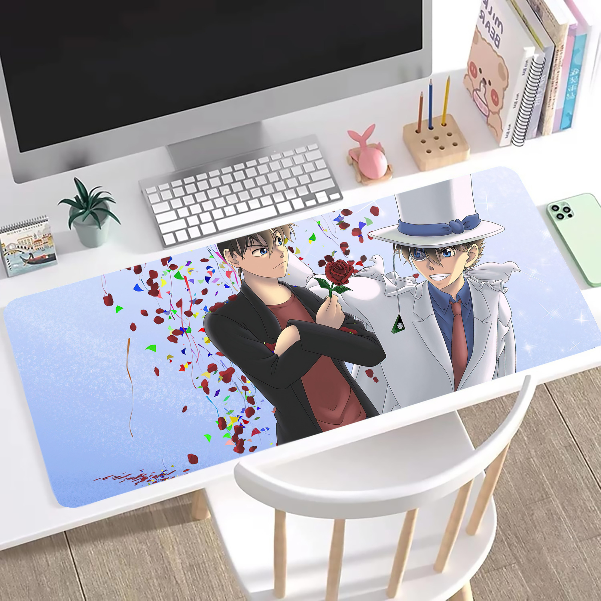 （画像用） 名探偵コナン Detective Conan ステッチ加工 大判デスクマット／滑り止めマウスパッド