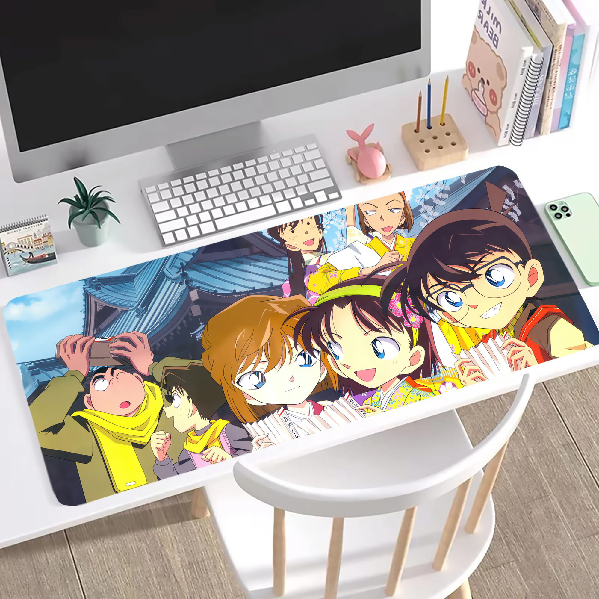 （画像用） 名探偵コナン Detective Conan ステッチ加工 大判デスクマット／滑り止めマウスパッド