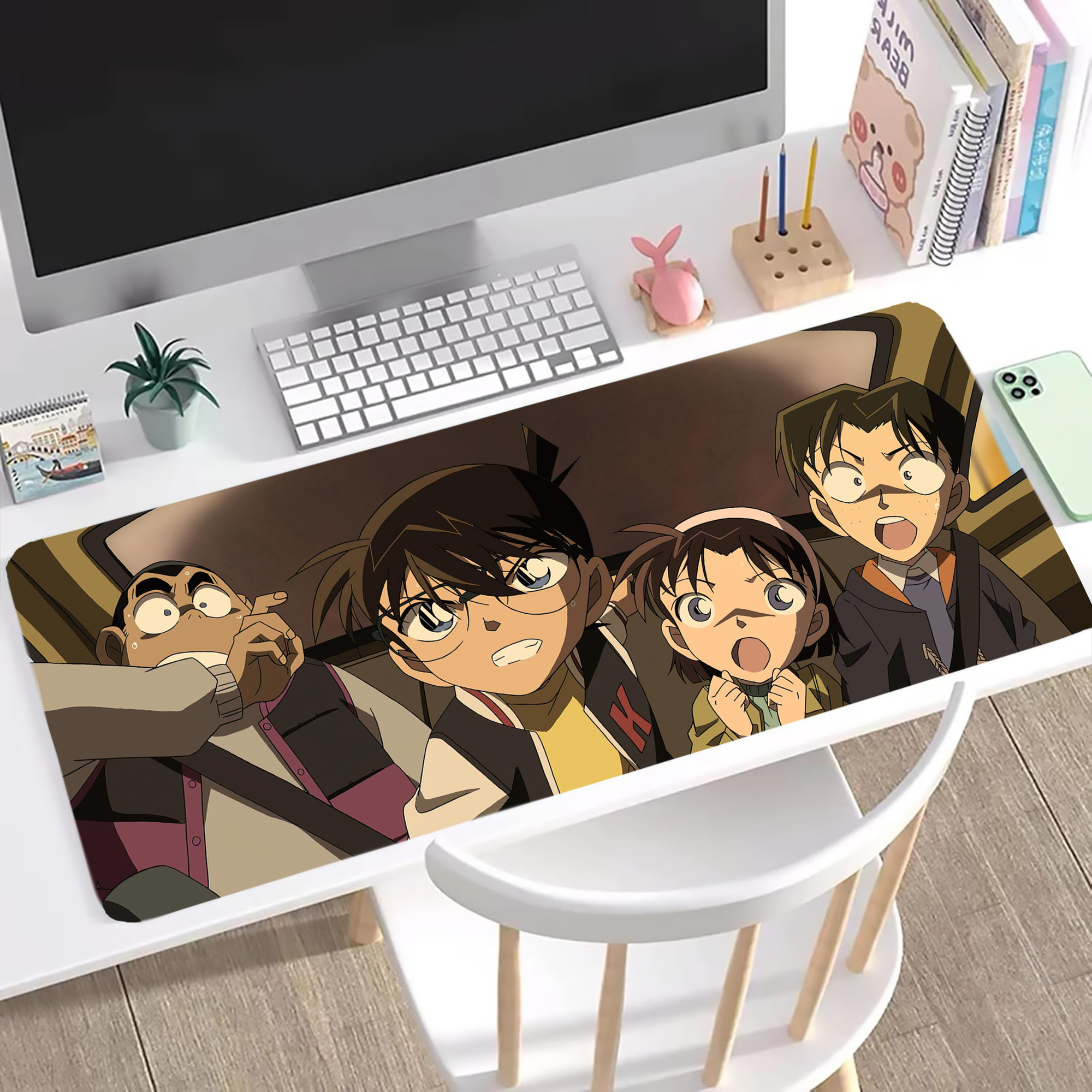 （画像用） 名探偵コナン Detective Conan ステッチ加工 大判デスクマット／滑り止めマウスパッド