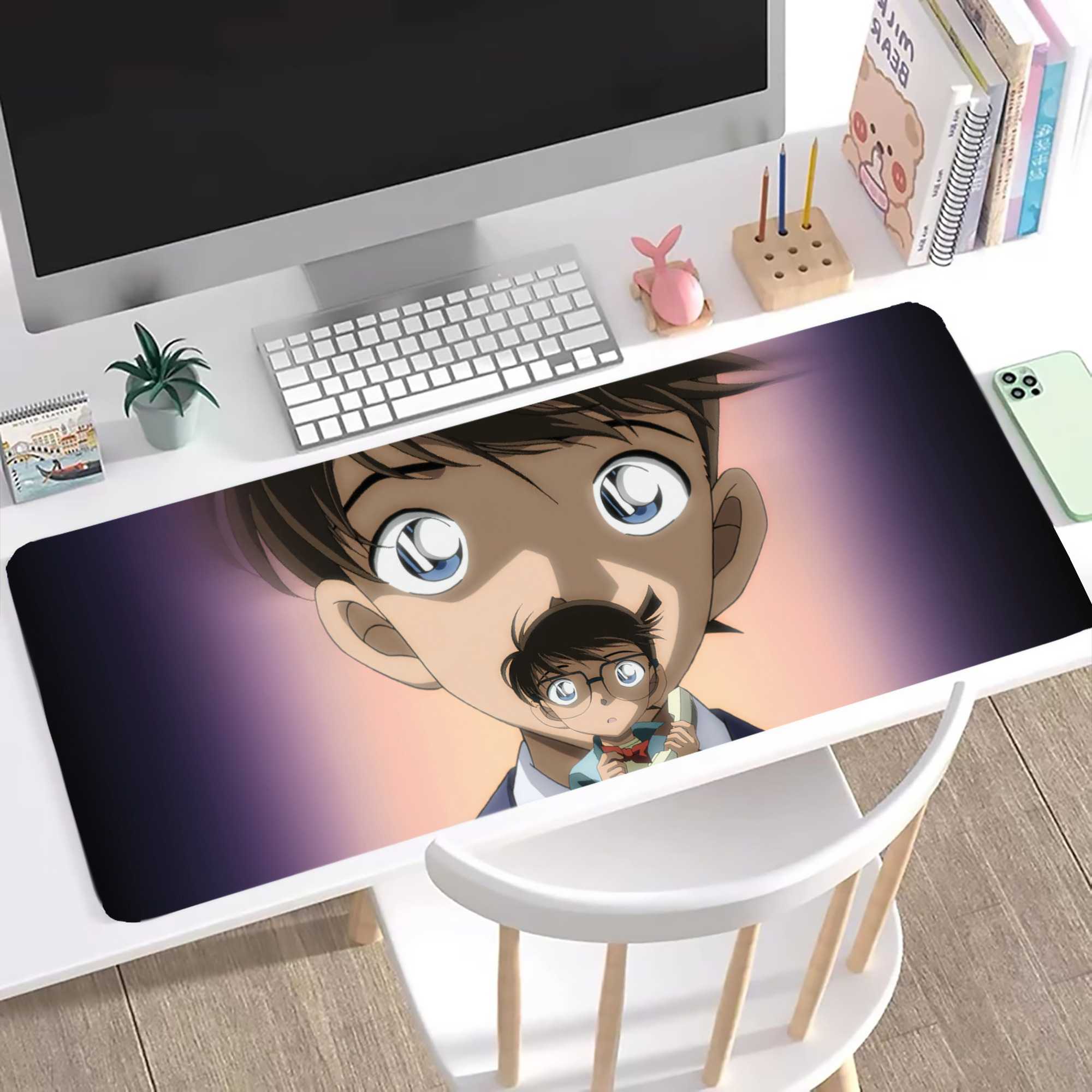 （画像用） 名探偵コナン Detective Conan ステッチ加工 大判デスクマット／滑り止めマウスパッド