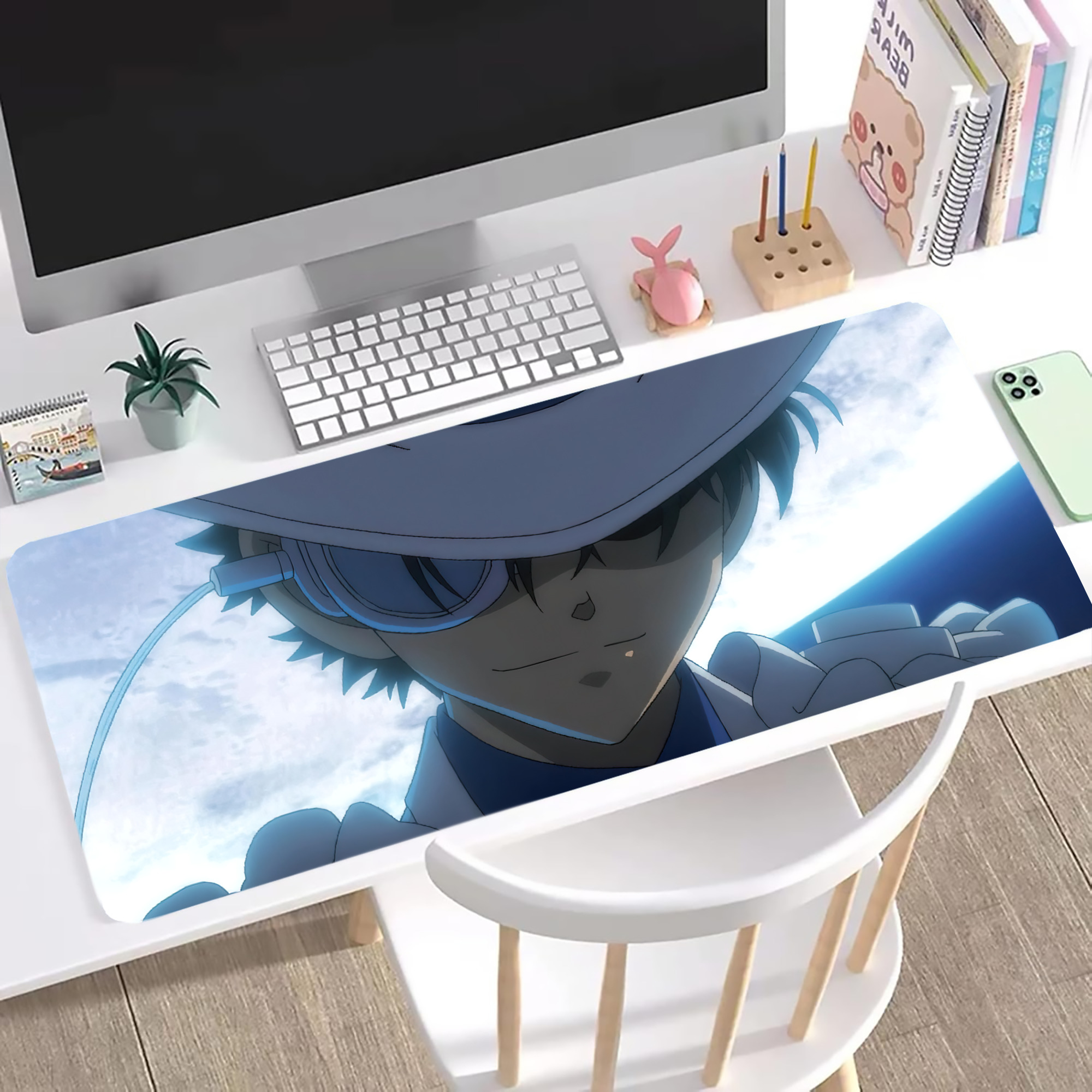 （画像用） 名探偵コナン Detective Conan ステッチ加工 大判デスクマット／滑り止めマウスパッド