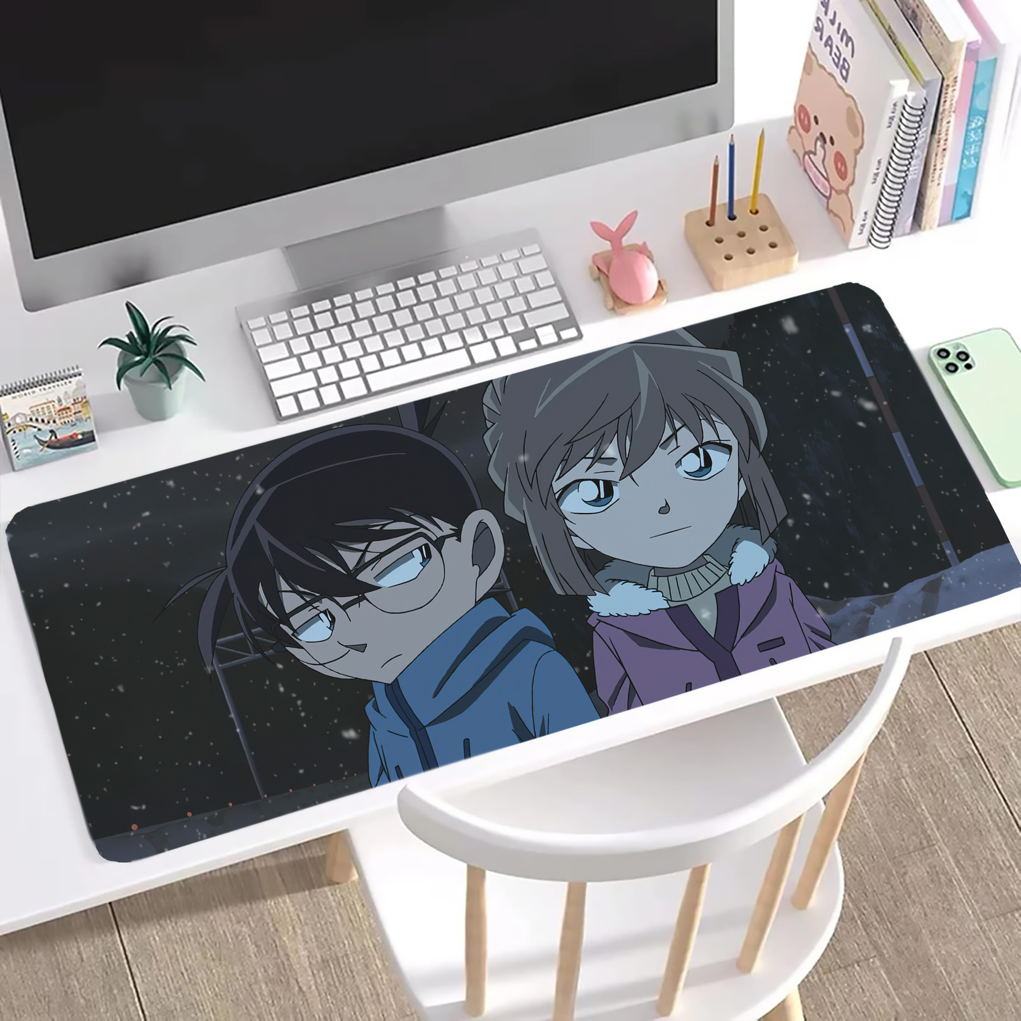 （画像用） 名探偵コナン Detective Conan ステッチ加工 大判デスクマット／滑り止めマウスパッド