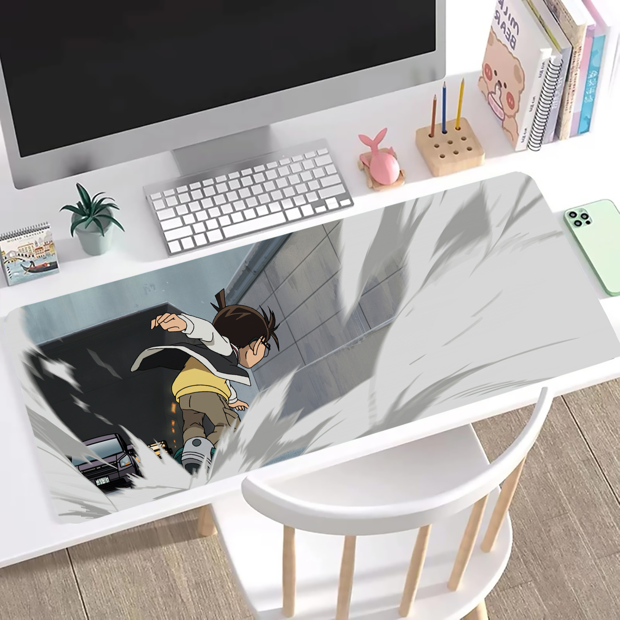 （画像用） 名探偵コナン Detective Conan ステッチ加工 大判デスクマット／滑り止めマウスパッド