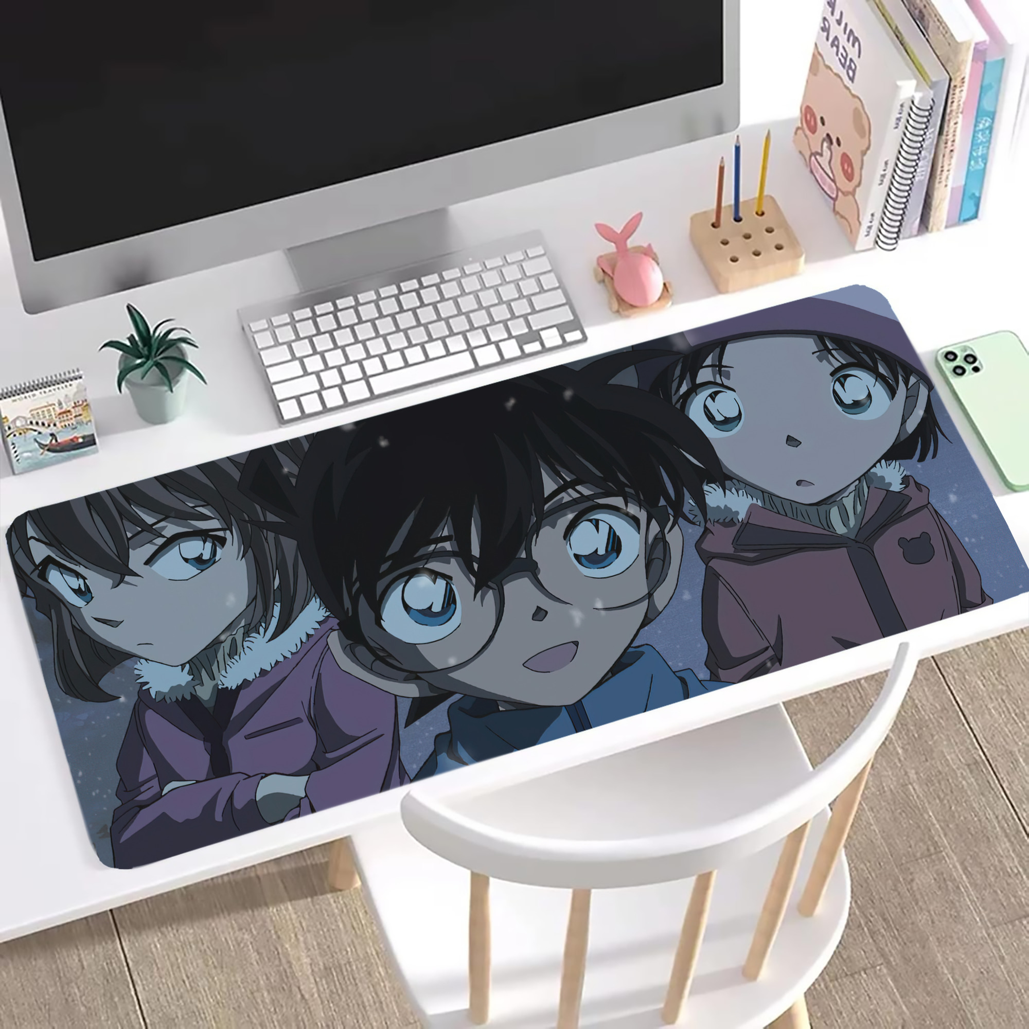 （画像用） 名探偵コナン Detective Conan ステッチ加工 大判デスクマット／滑り止めマウスパッド
