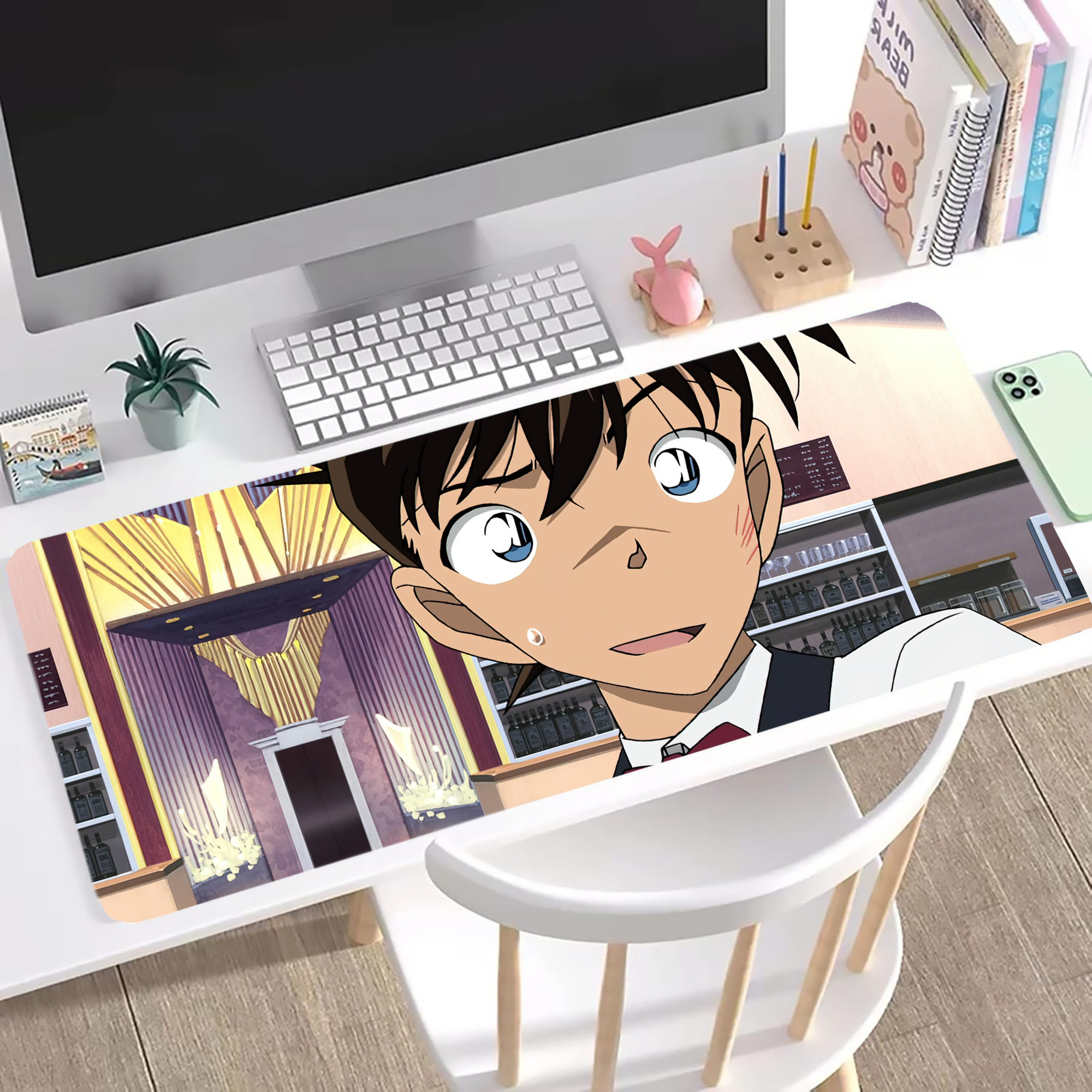 （画像用） 名探偵コナン Detective Conan ステッチ加工 大判デスクマット／滑り止めマウスパッド