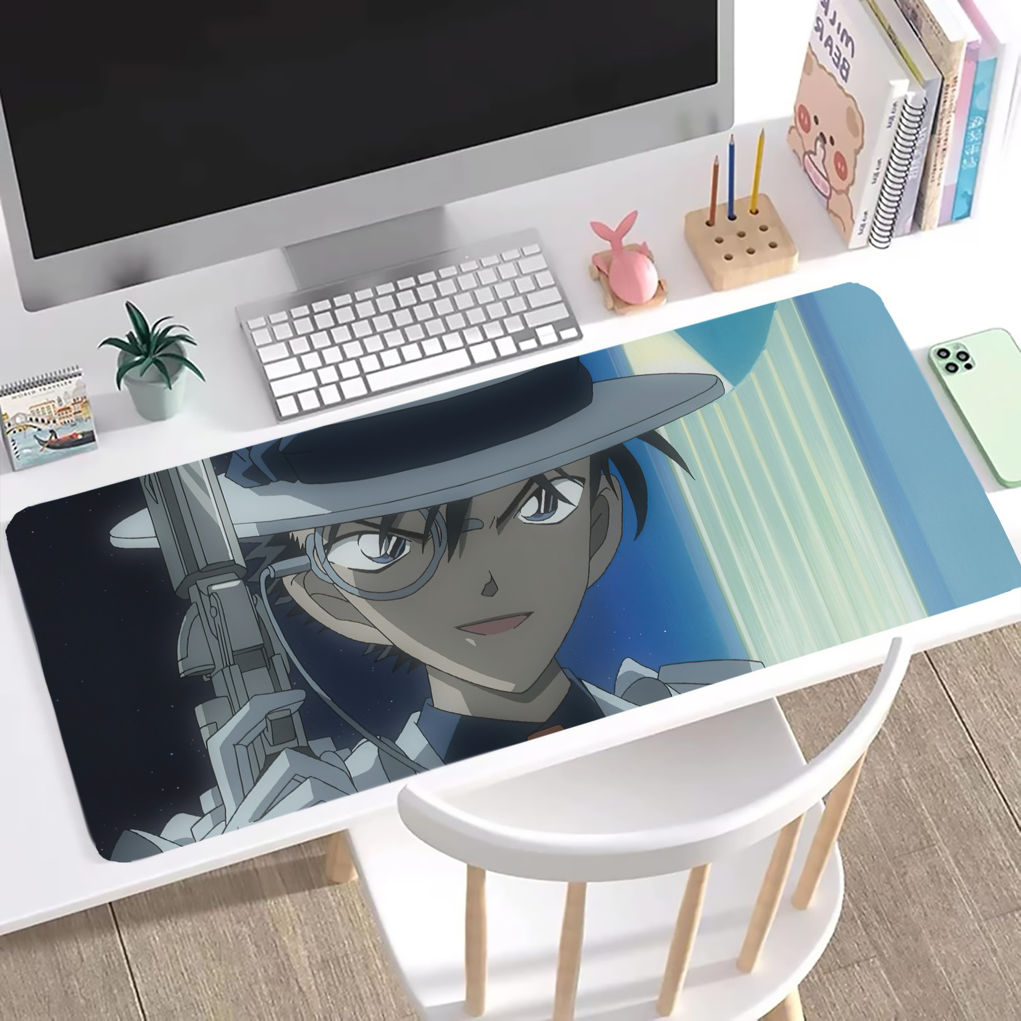 （画像用） 名探偵コナン Detective Conan ステッチ加工 大判デスクマット／滑り止めマウスパッド